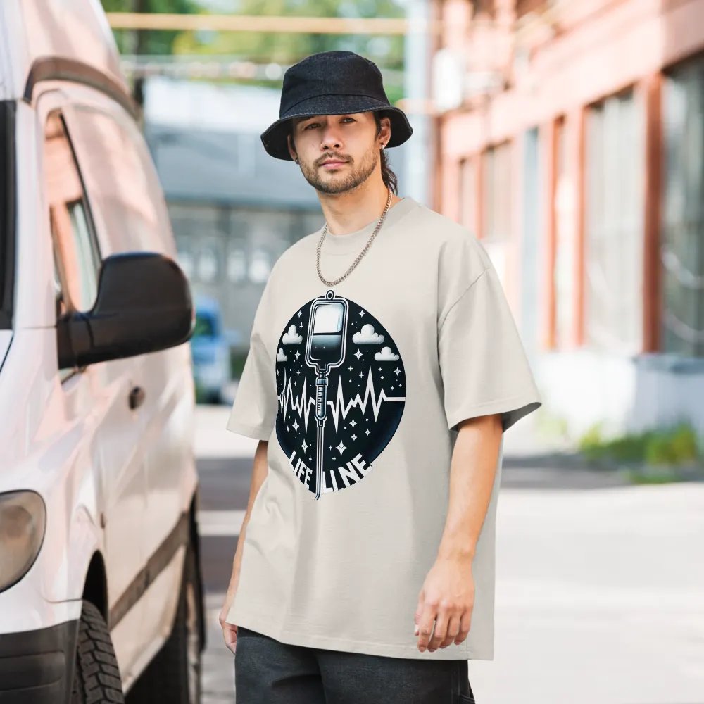 Lifeline EKG Oversized T-Shirt product image (20)