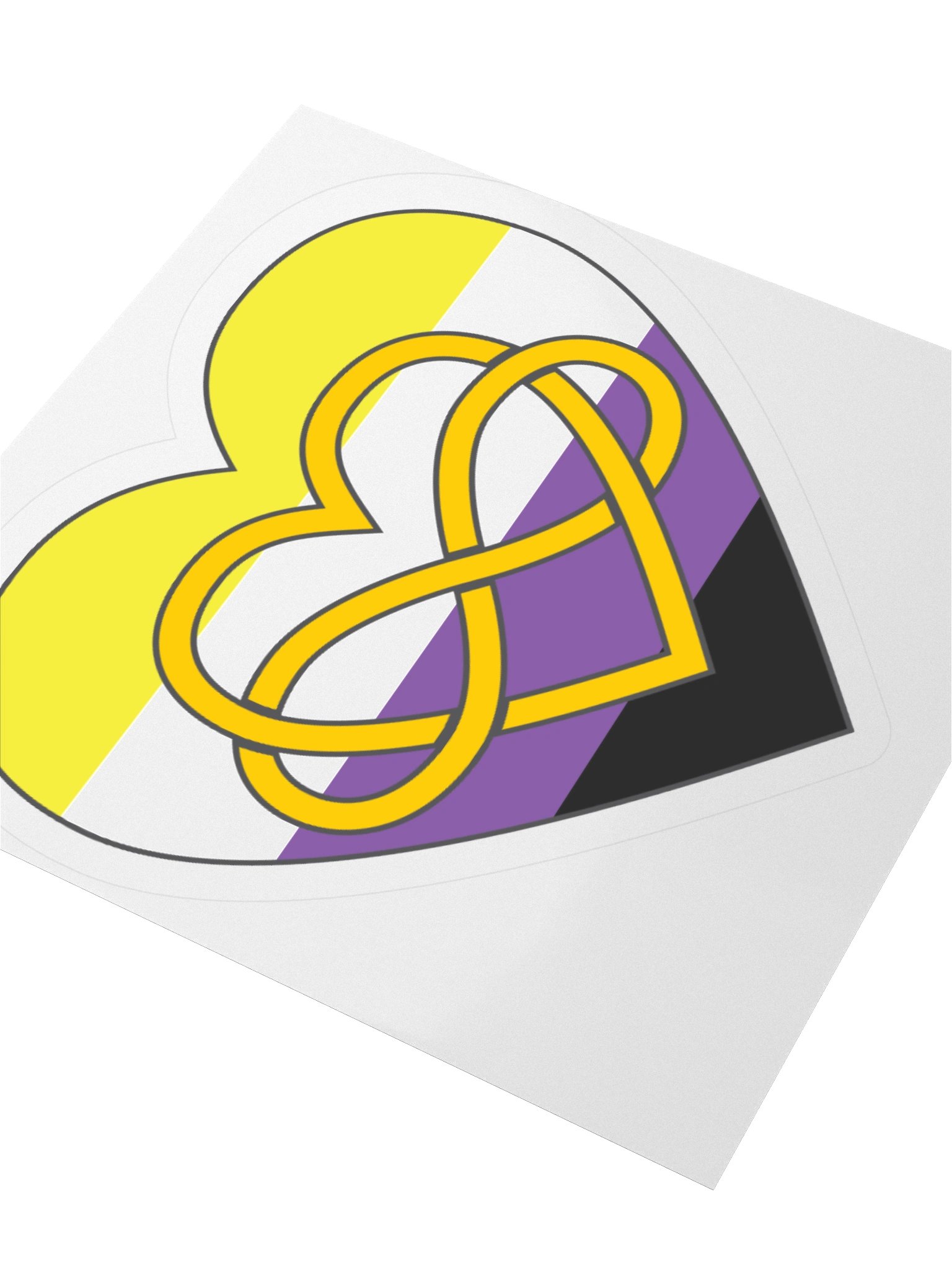 Non-binary Pride Flag Polyamory Infinity Heart Sticker product image (9)
