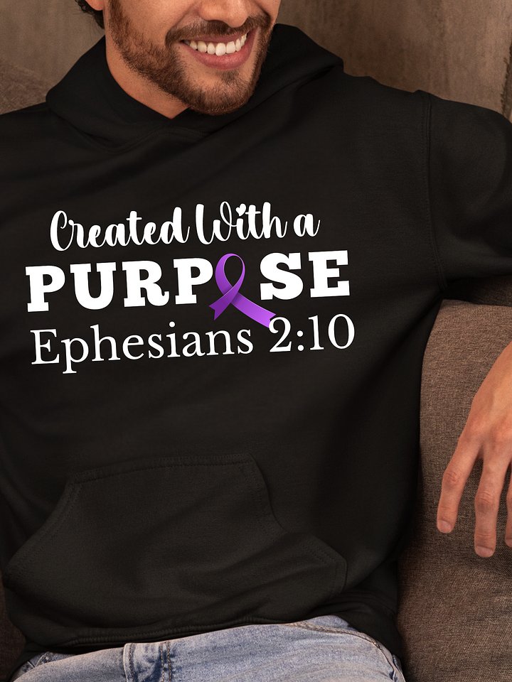 Created With A Purpose : Purple Ribbon Alzheimer's Awareness Gildan Hoodie product image (1)