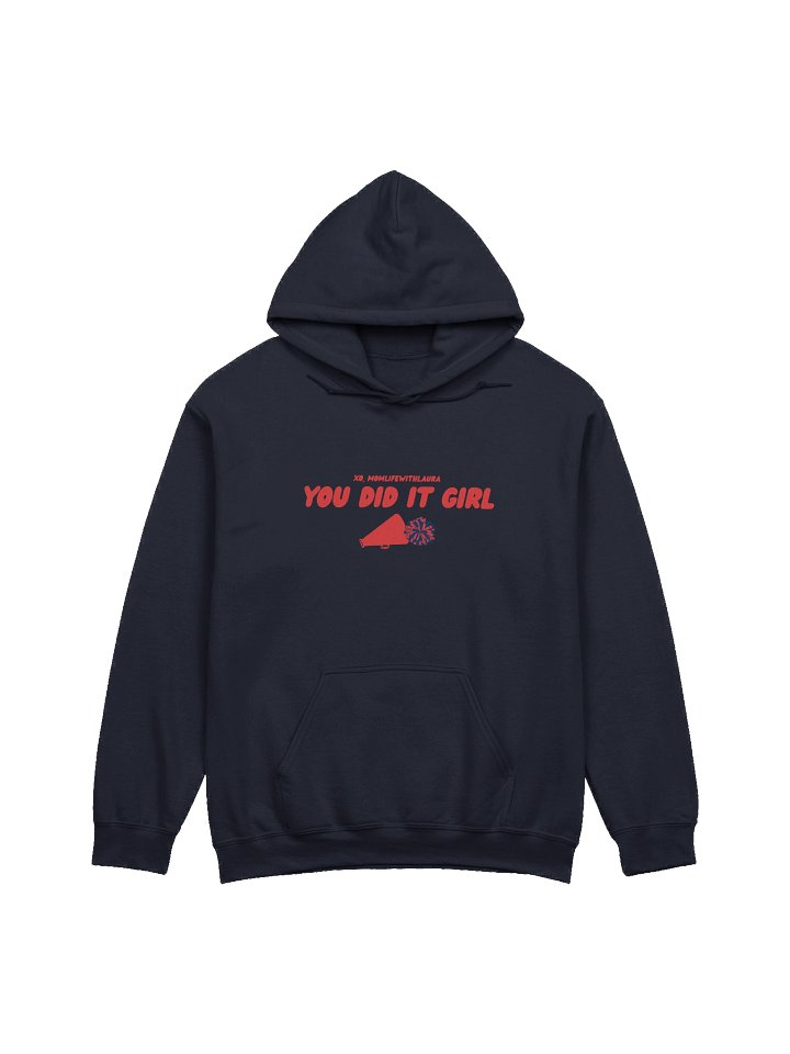 You Did it Girl Cheer Hoodie - Navy Blue/Red product image (1)