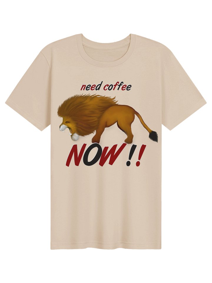 Lion "Need Coffee NOW" T-Shirt. Women's Bella+Canvas Supersoft T-Shirt product image (1)