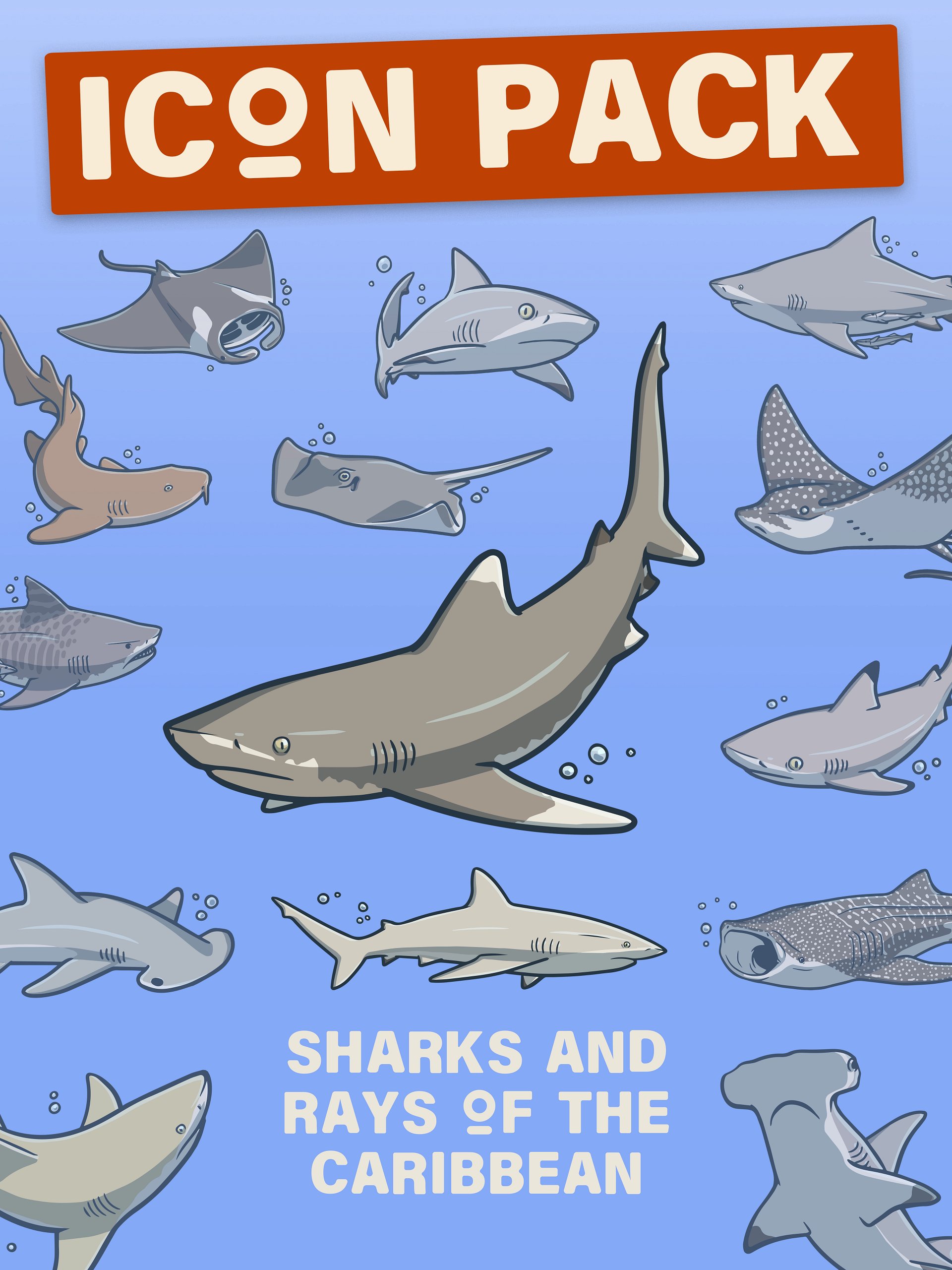 Sharks and Rays of the Caribbean - Icon Pack product image (1)