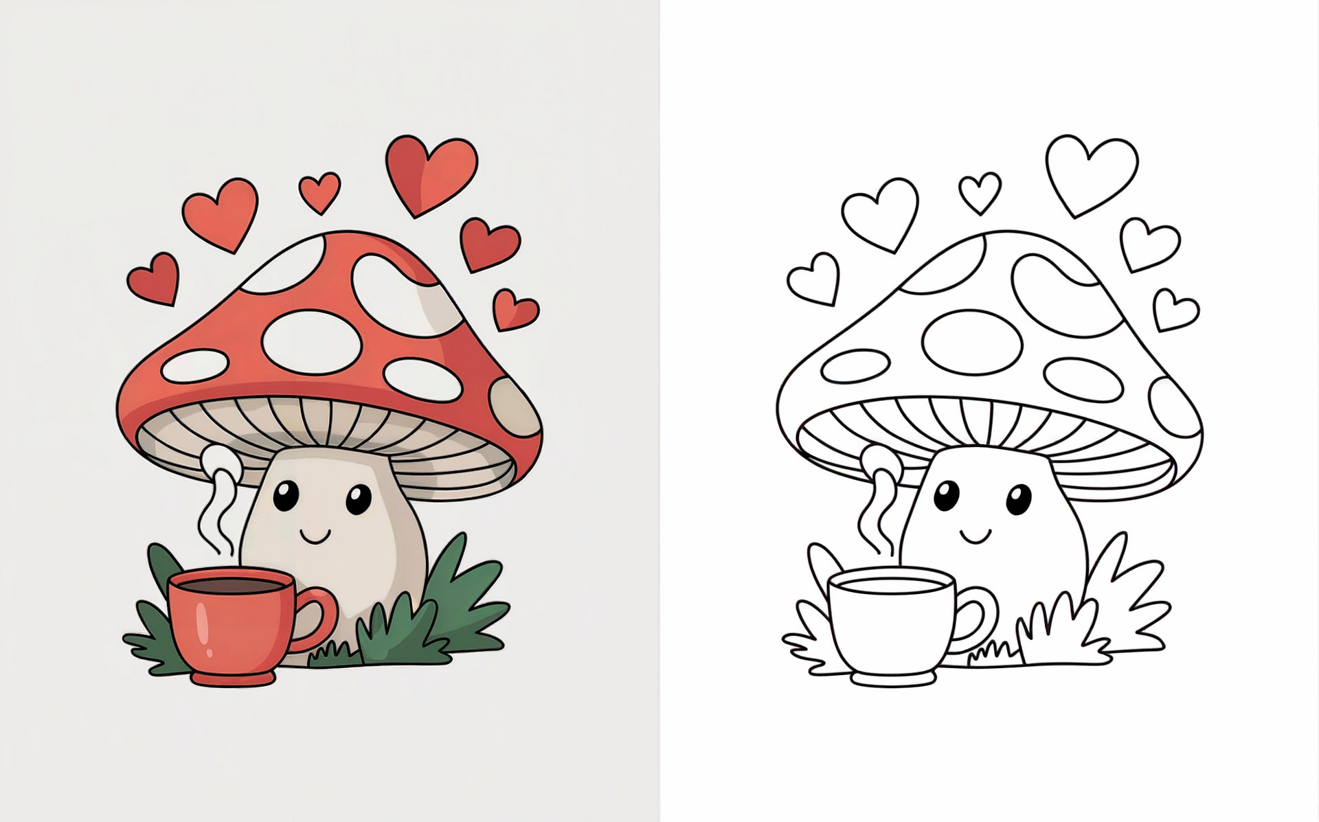 Cute Mushroom Coloring Pages product image (5)