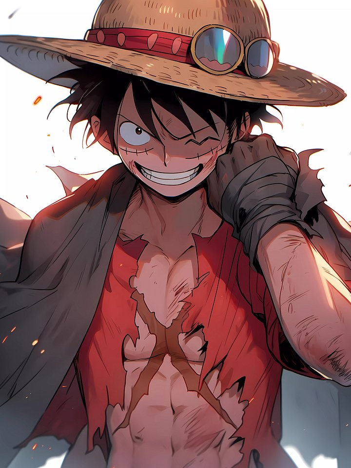 Battle Worn Luffy Metal Print product image (1)