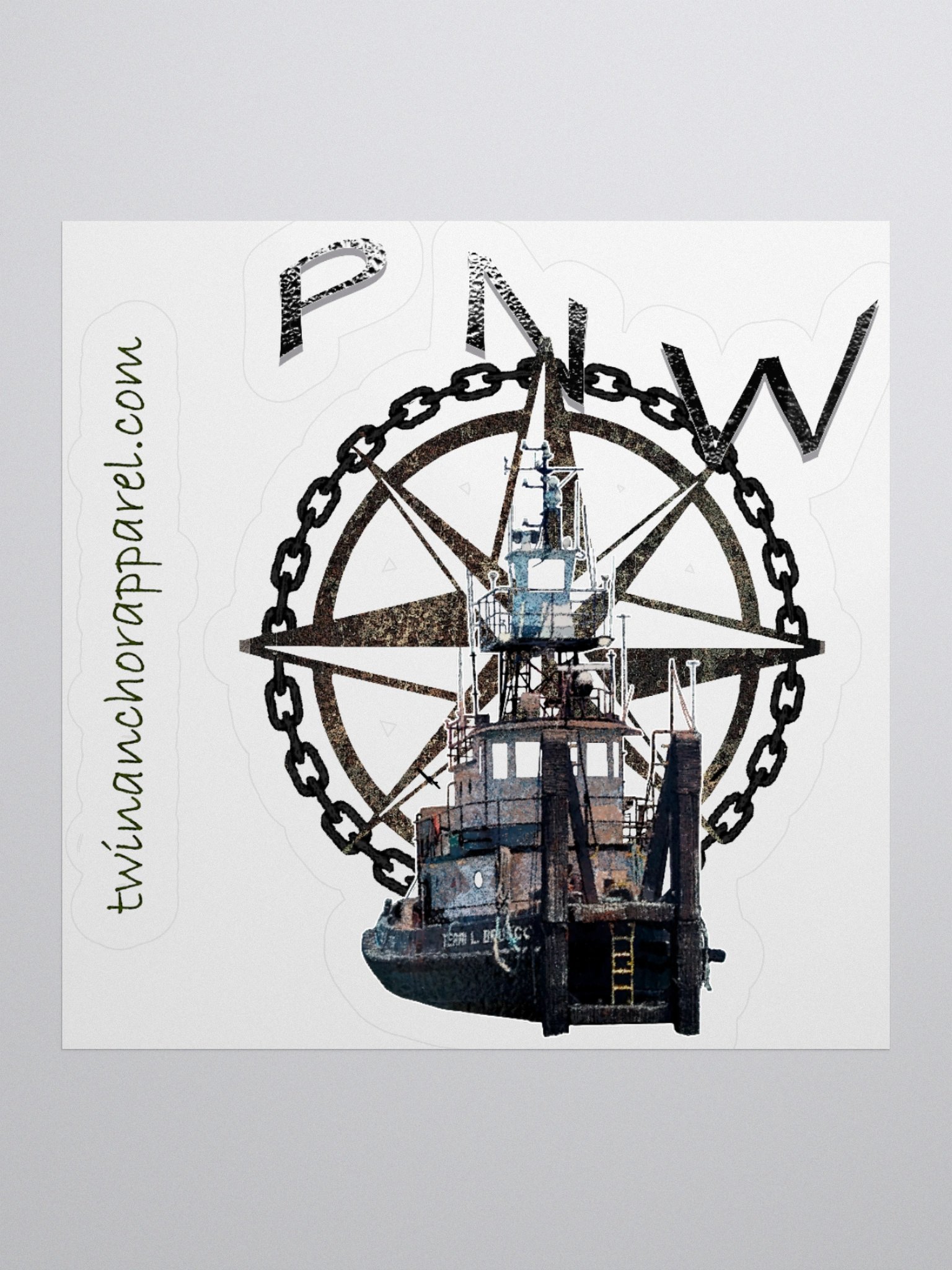 PNW Compass Rose Terri L. Brusco Kiss Cut Stickers product image (1)