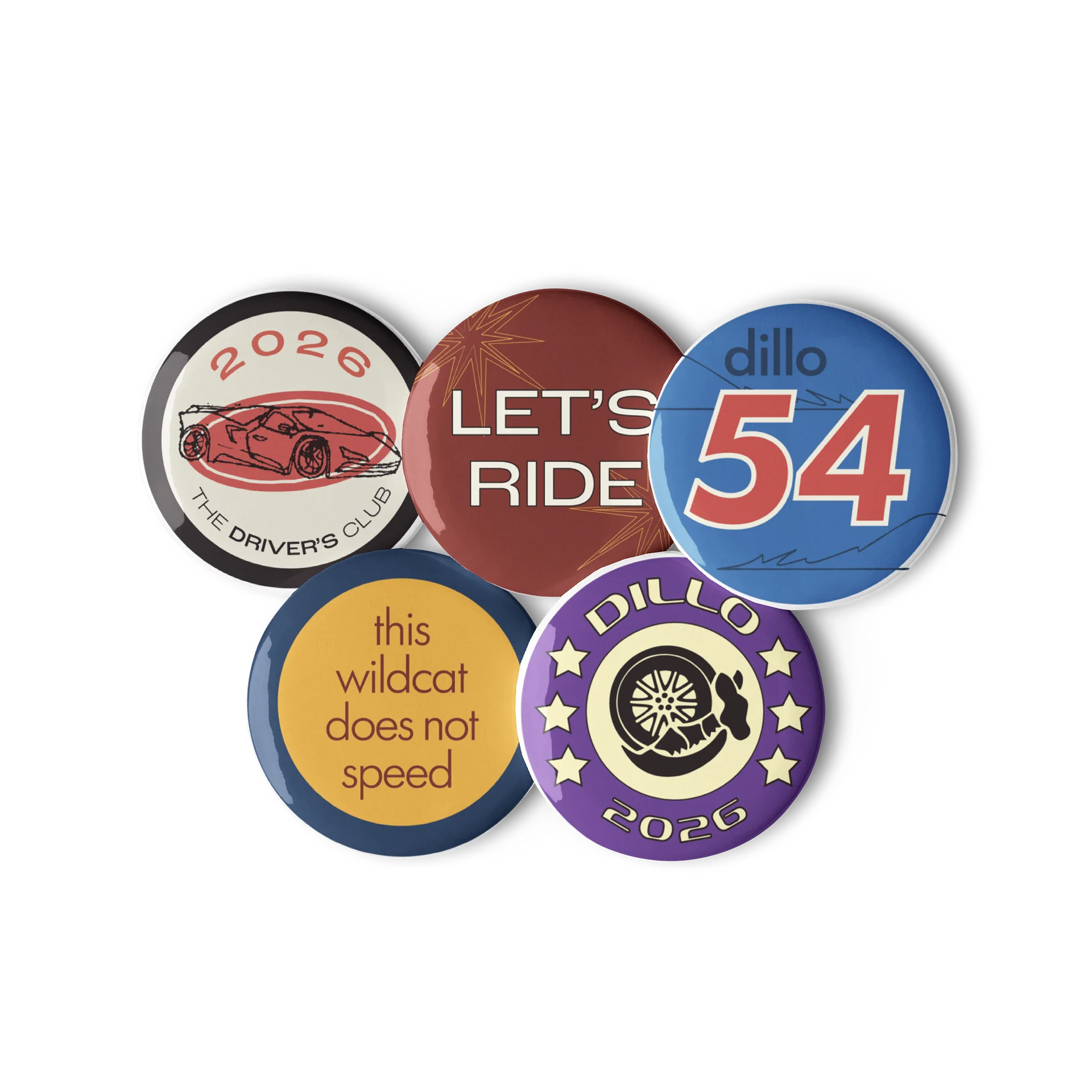 Dillo 54 Set of Pin Buttons (Mayfest Productions Member Discount) product image (2)