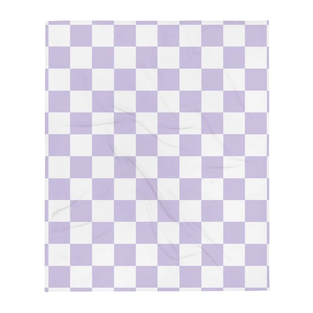 Squares White and Lilac/Throw Blanket by Allcolor product image (1)