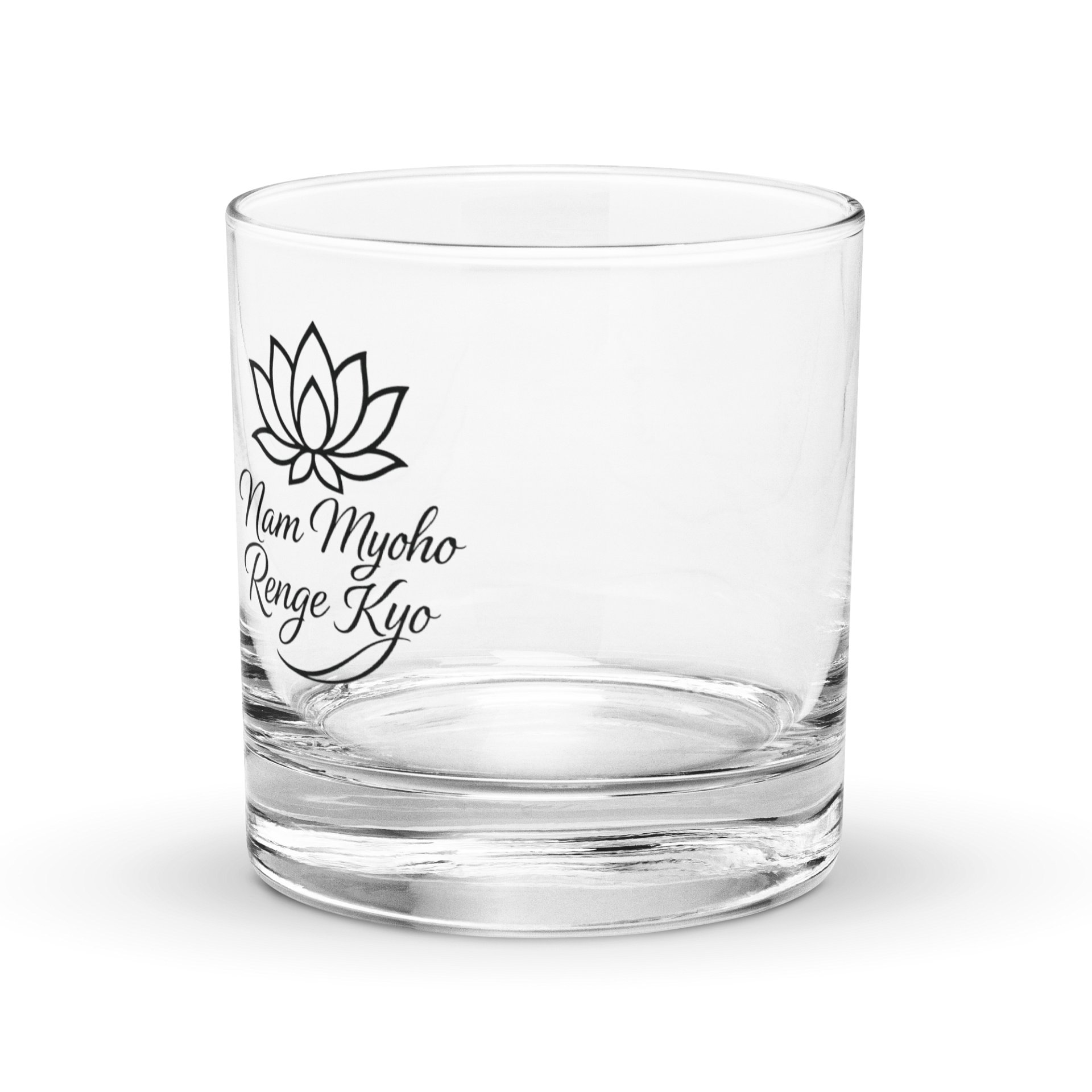 Nam-Myoho-Renge-Kyo Lotus Rocks Glass – Inspire Your Daily Practice product image (1)