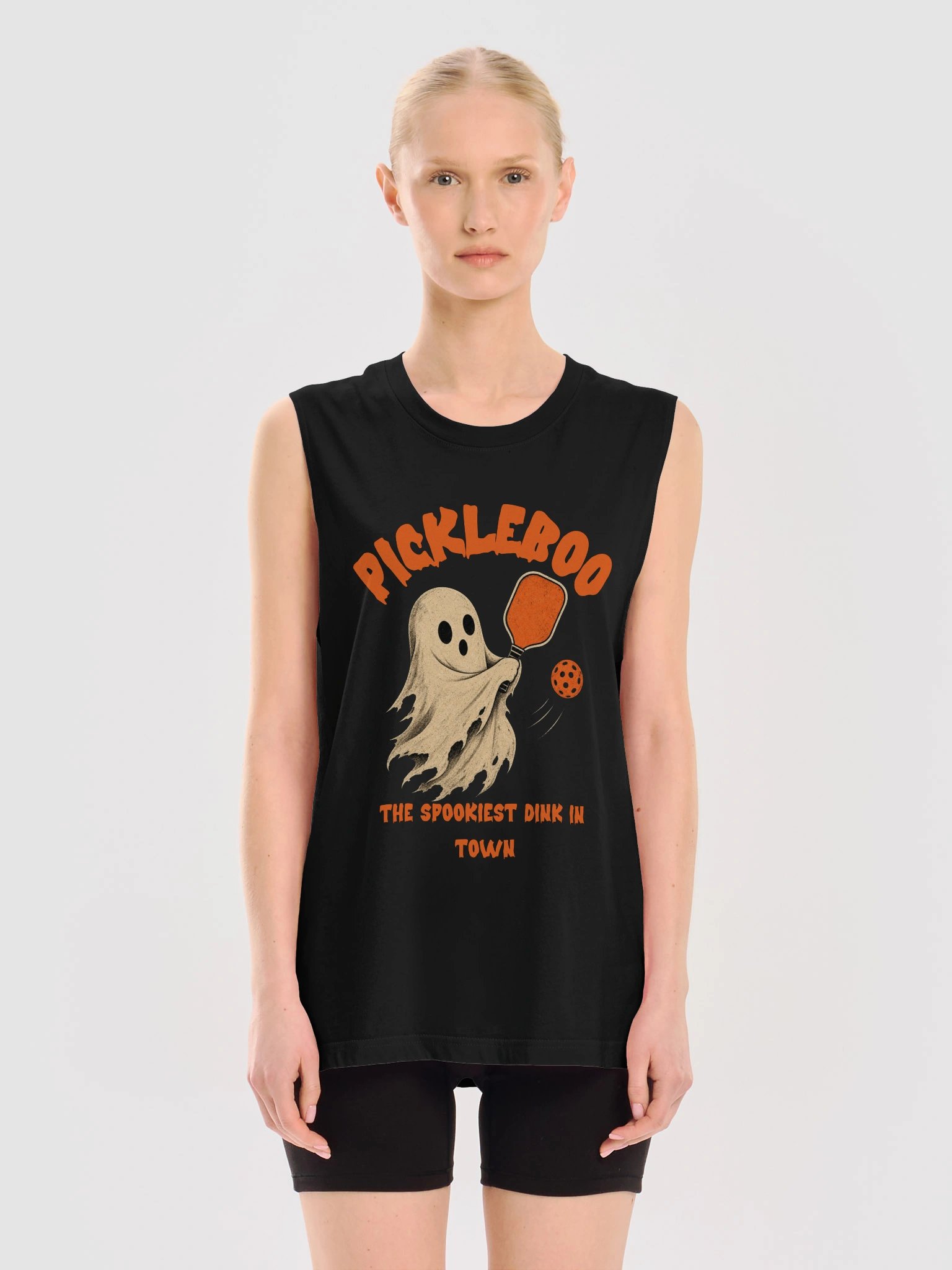 Pickleboo Halloween Pickleball Tank Top Funny Ghost Gift for Players product image (3)