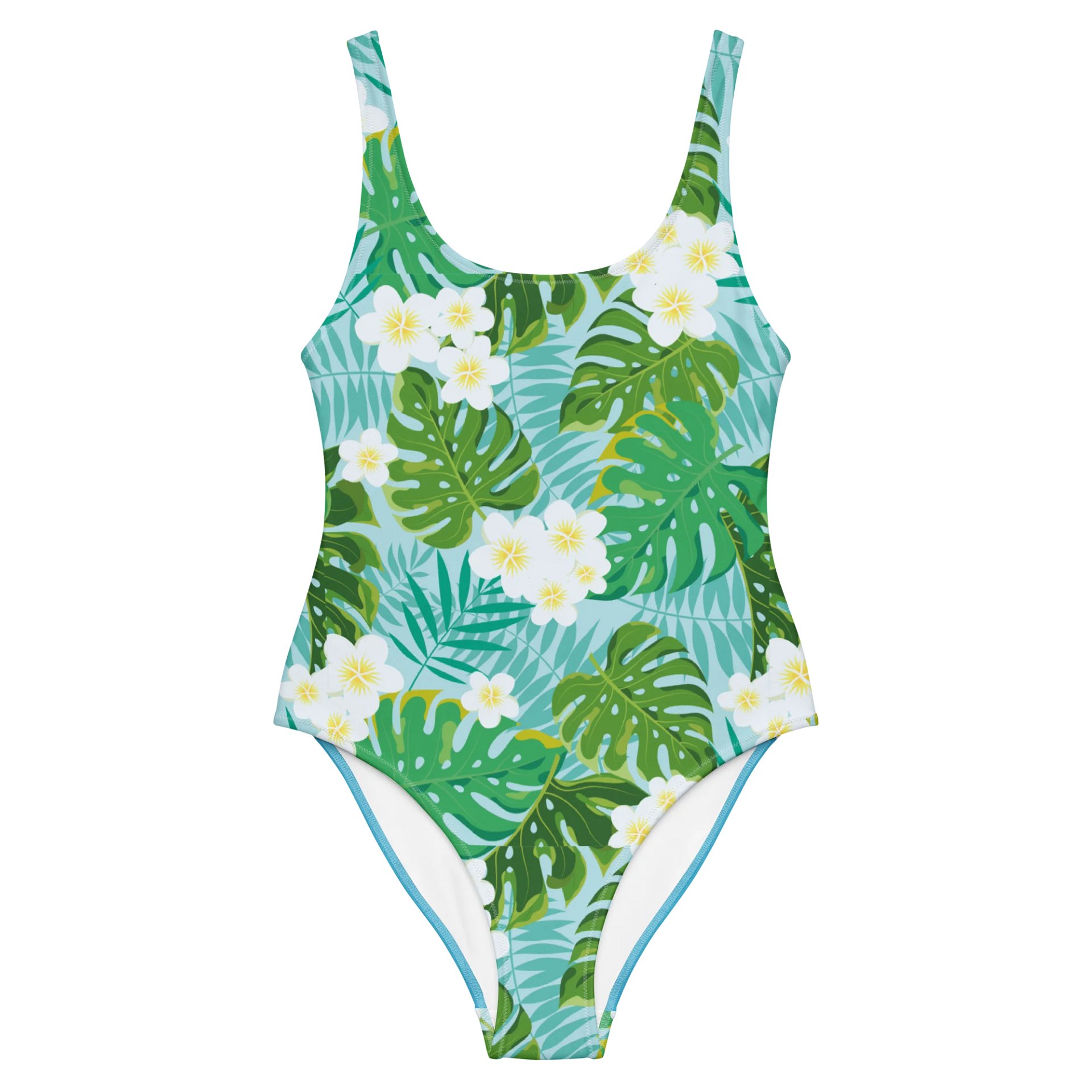 Tropical Monstera & Plumeria One-Piece Swimsuit product image (4)