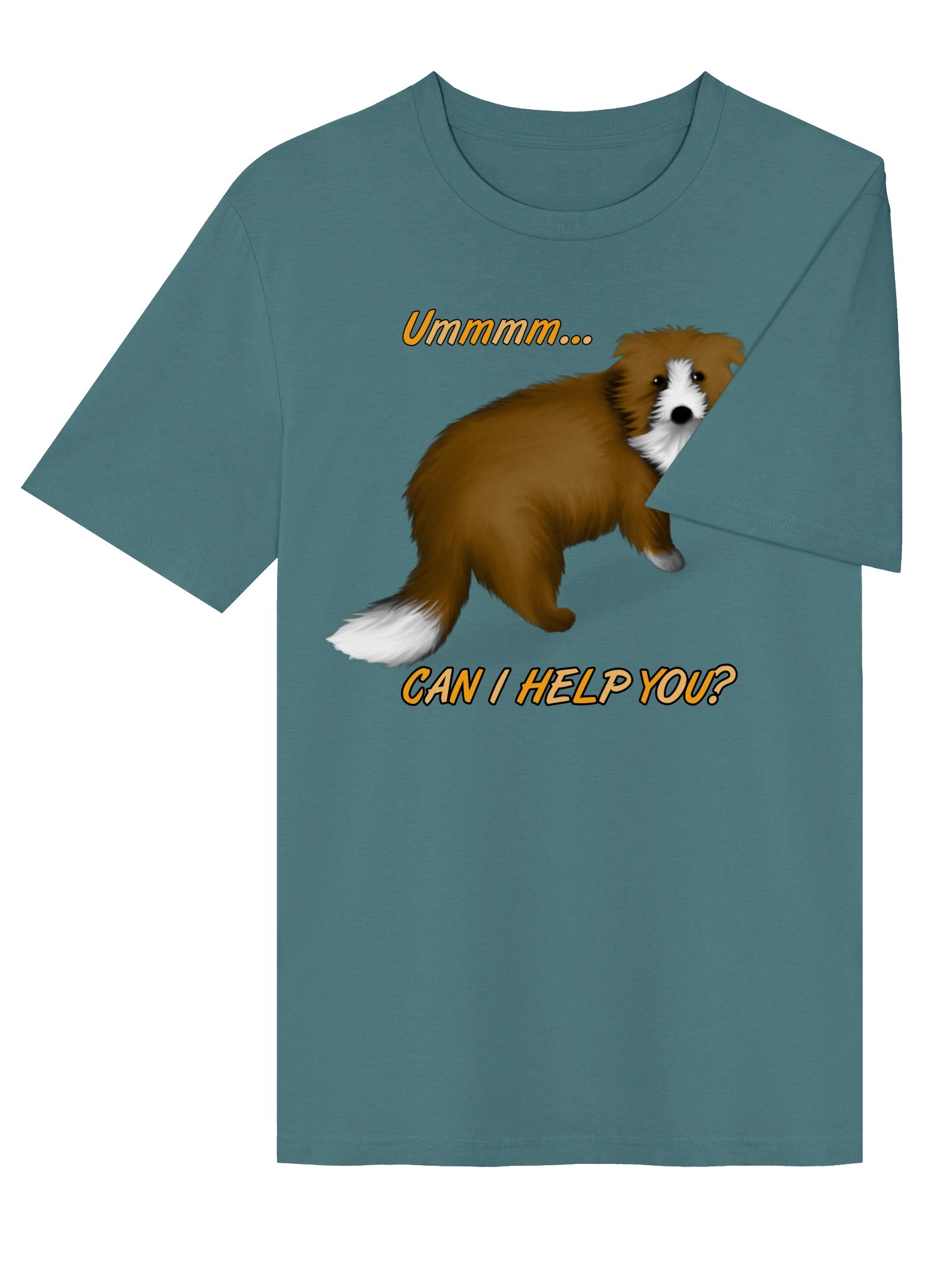 Dog "Ummm... Can I Help You?" T-Shirt. Unisex Stanley/Stella Organic Ribbed Neck T-Shirt product image (3)