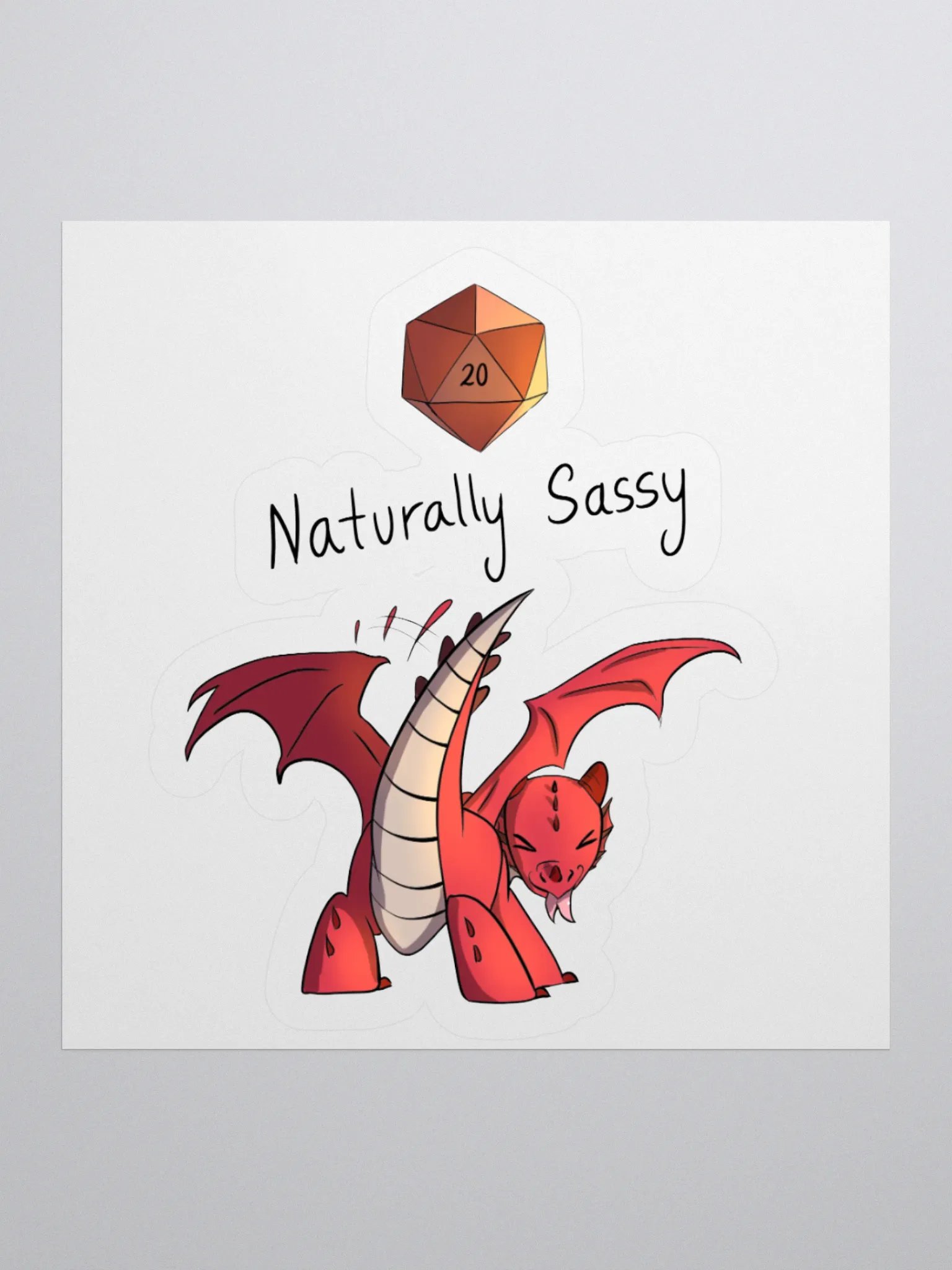 'Naturally Sassy' Dragon Sticker product image (2)