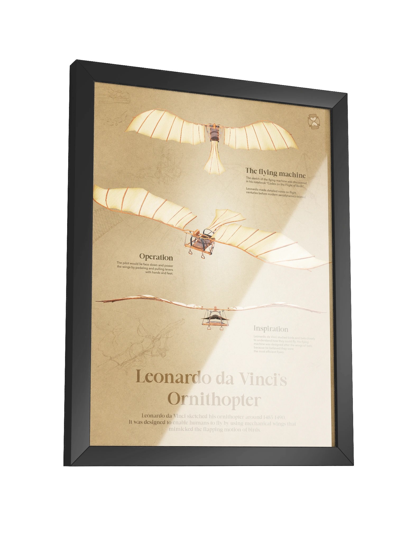Leonardo da Vinci's Ornithopter (Framed poster) product image (5)