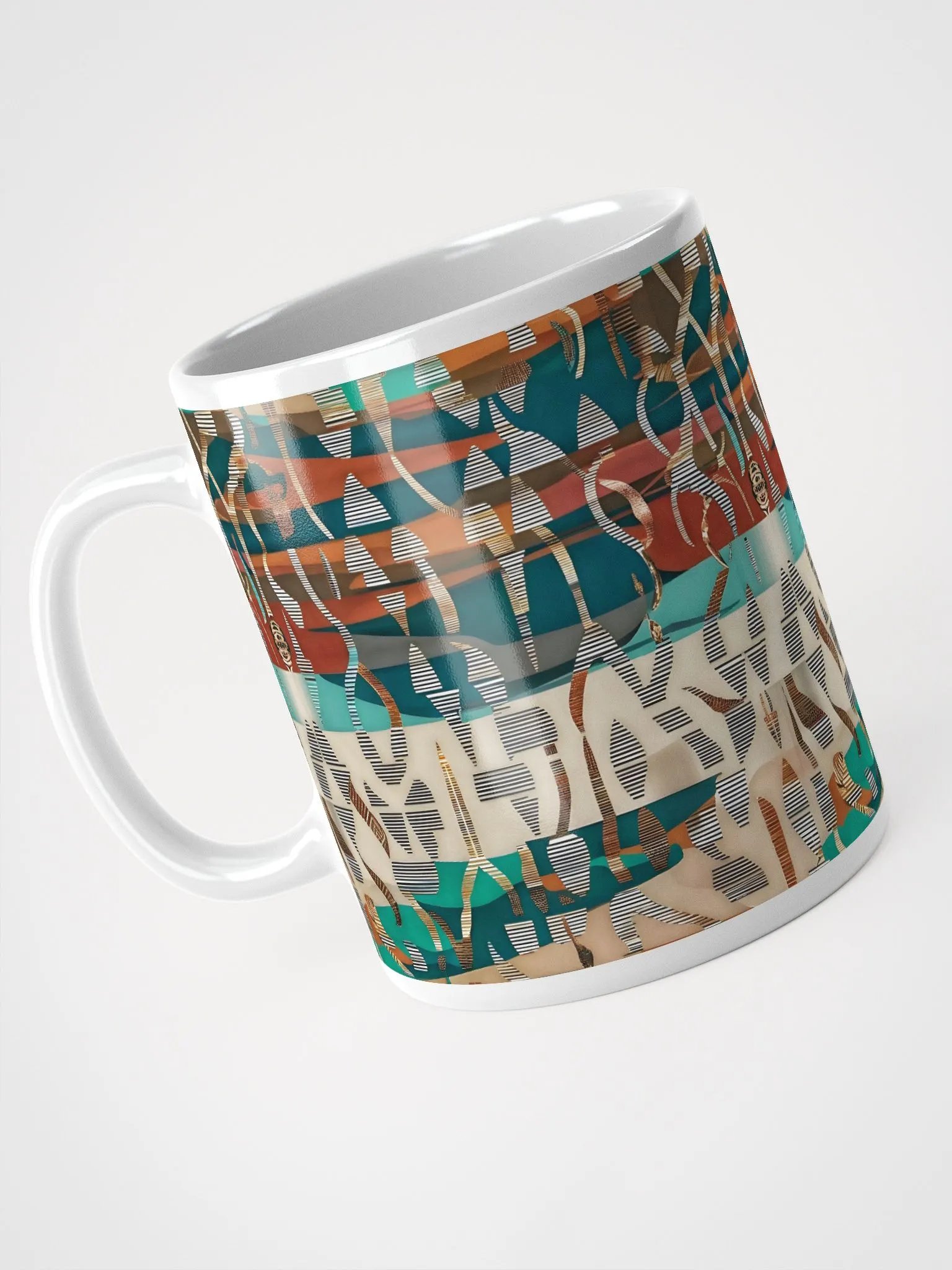 Mayan Inspired Abstract Art White Glossy Mug product image (3)