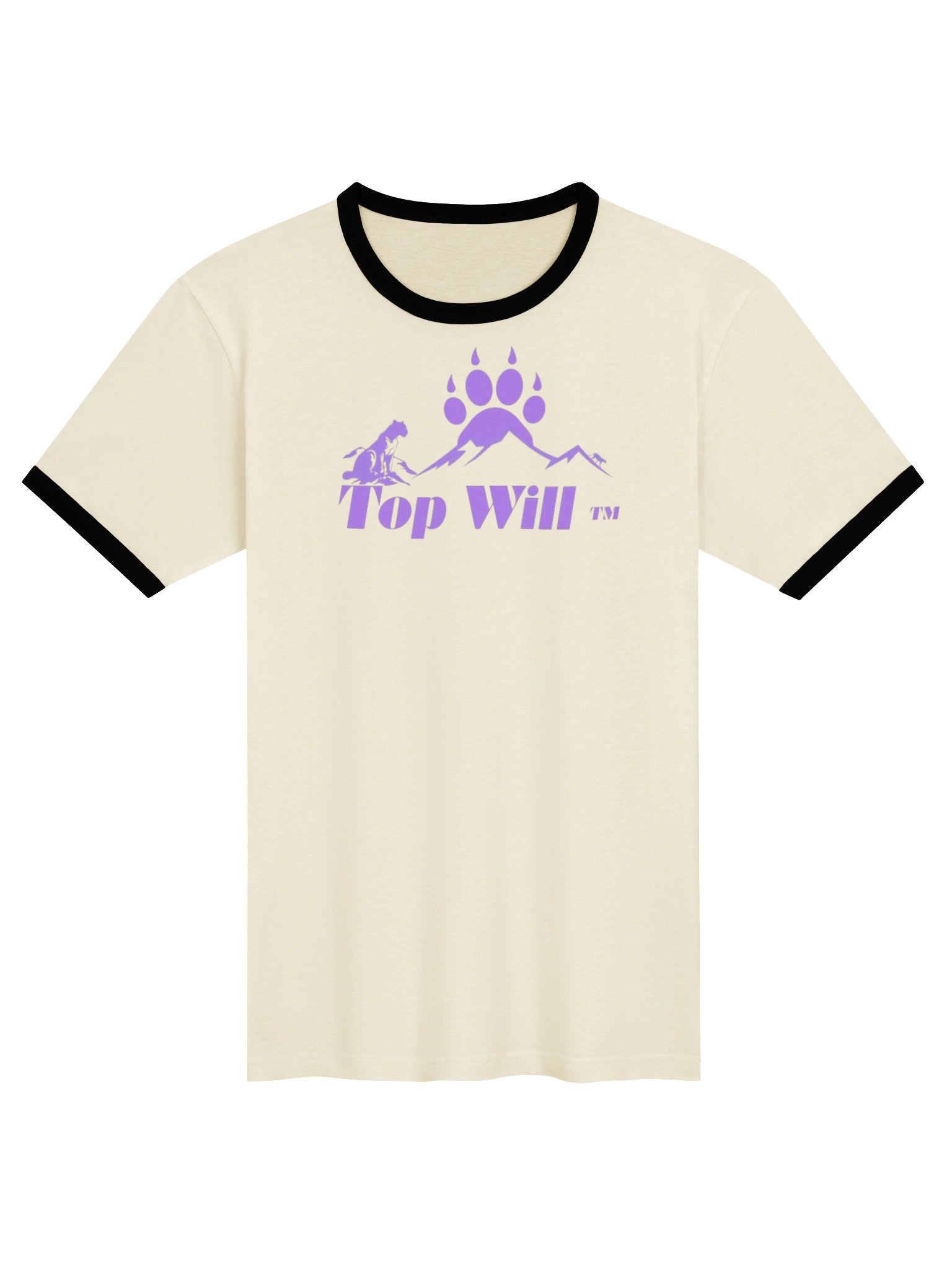 Top Will™ Cream & Purple-Black Unisex Ringer T-Shirt product image (1)