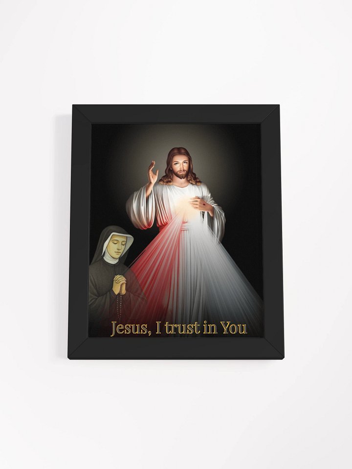 Divine Mercy Jesus Framed Poster – Museum-Quality Christian Wall Art, “Jesus, I Trust in You”, Catholic Gift for Home & Prayer Room product image (1)