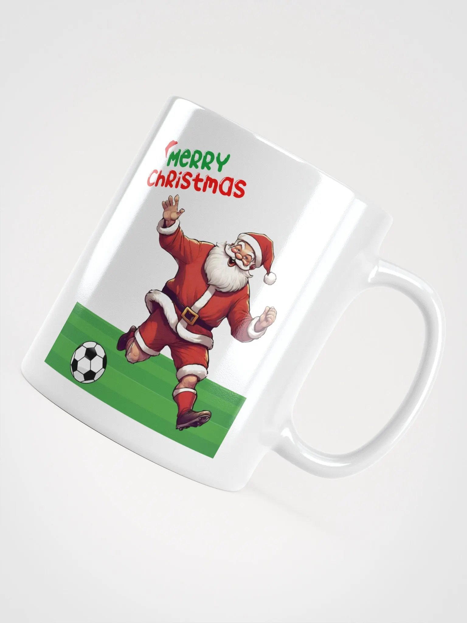 FootBalling (Soccer) Santa Christmas White Mug product image (10)