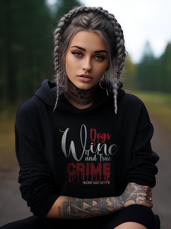 Dogs, Wine and True Crime Classic women's Hoodie product image (1)