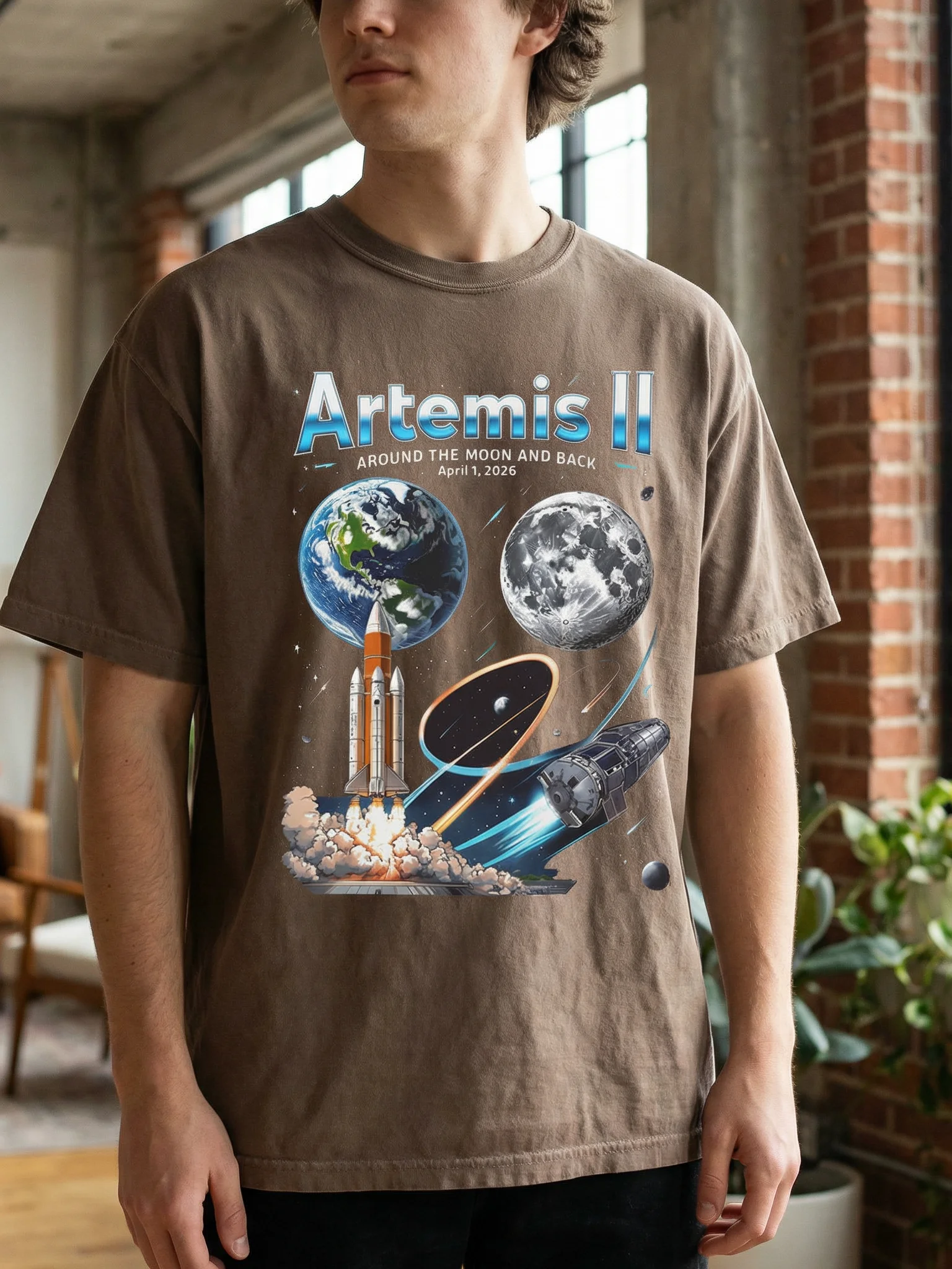 Artemis II Space Mission T-Shirt Moon Rocket Graphic Tee product image (7)