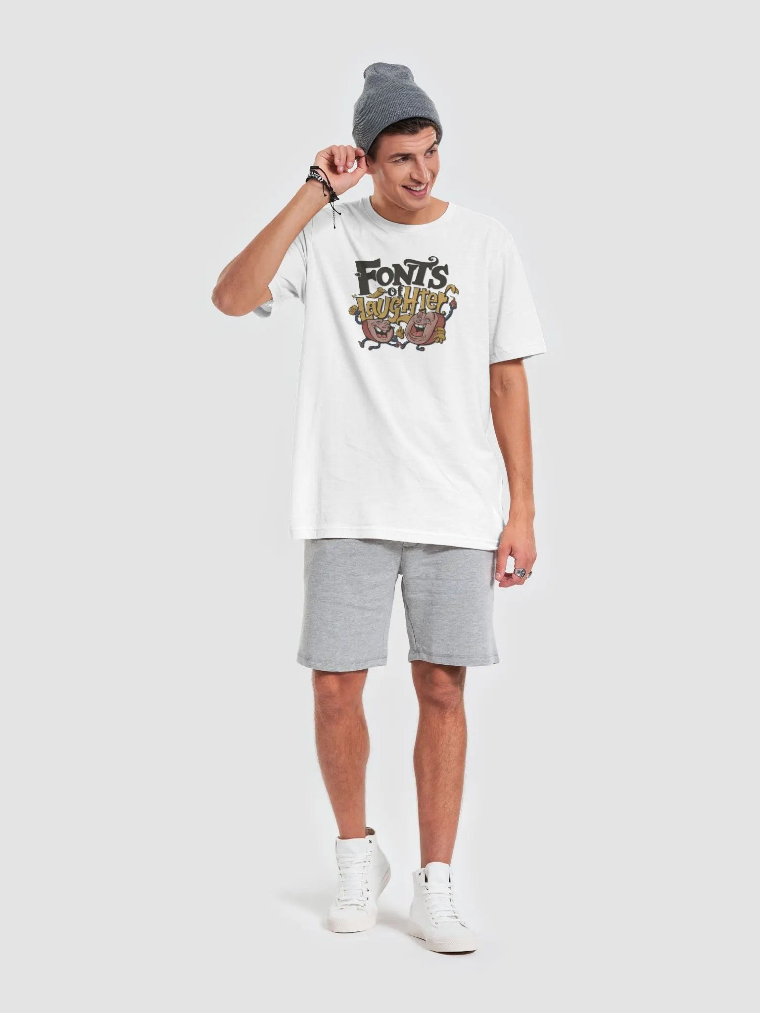 Graphic Grove Funny Typography T-Shirt - Font's Of Laughter product image (2)