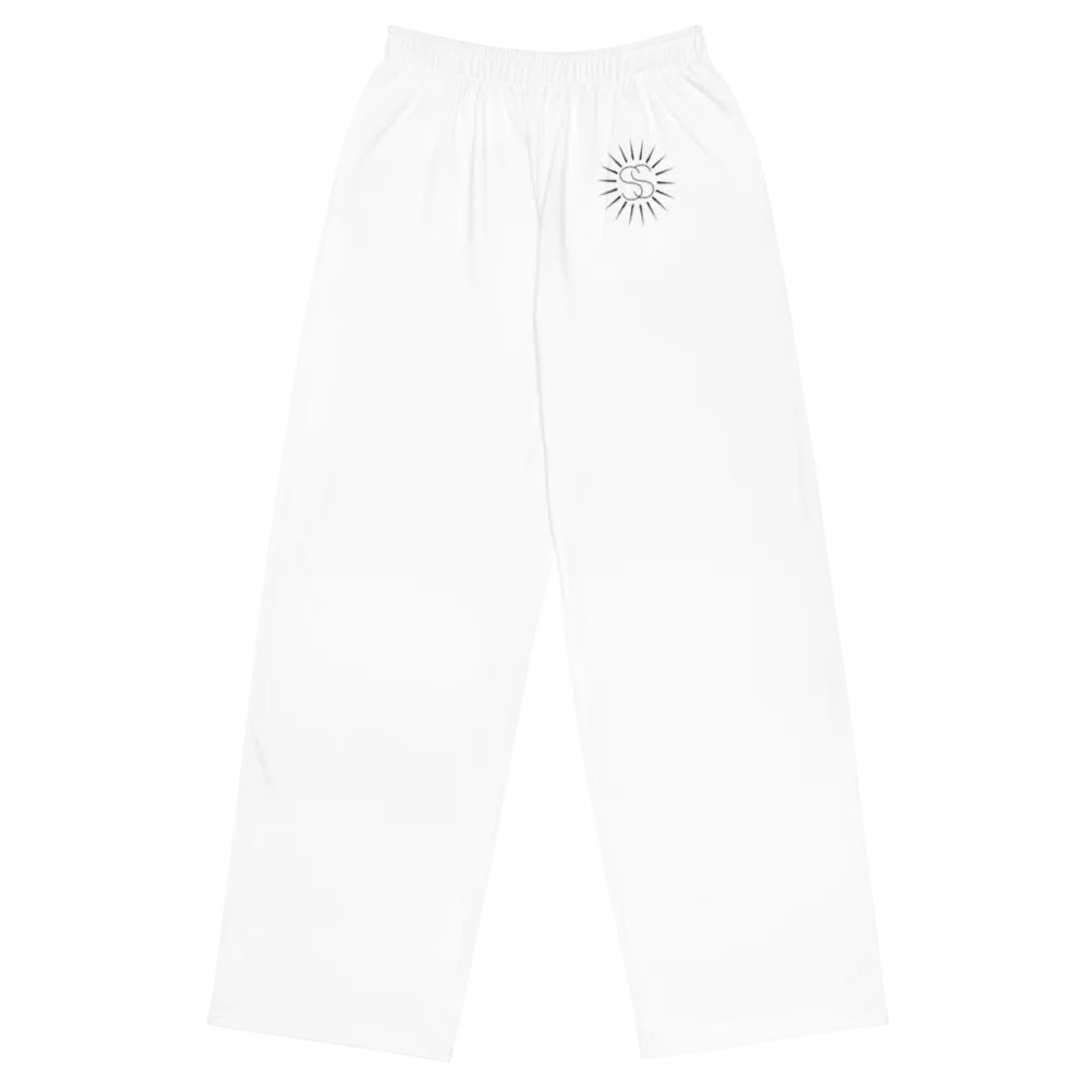 White SS Wide leg beach pants product image (1)