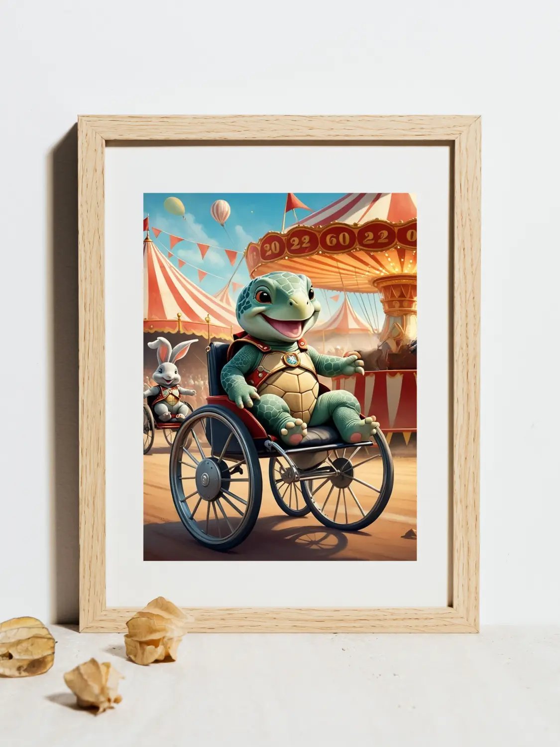 Circus Tortoise and Hare Racing in Wheelchair Child Wall Art product image (4)