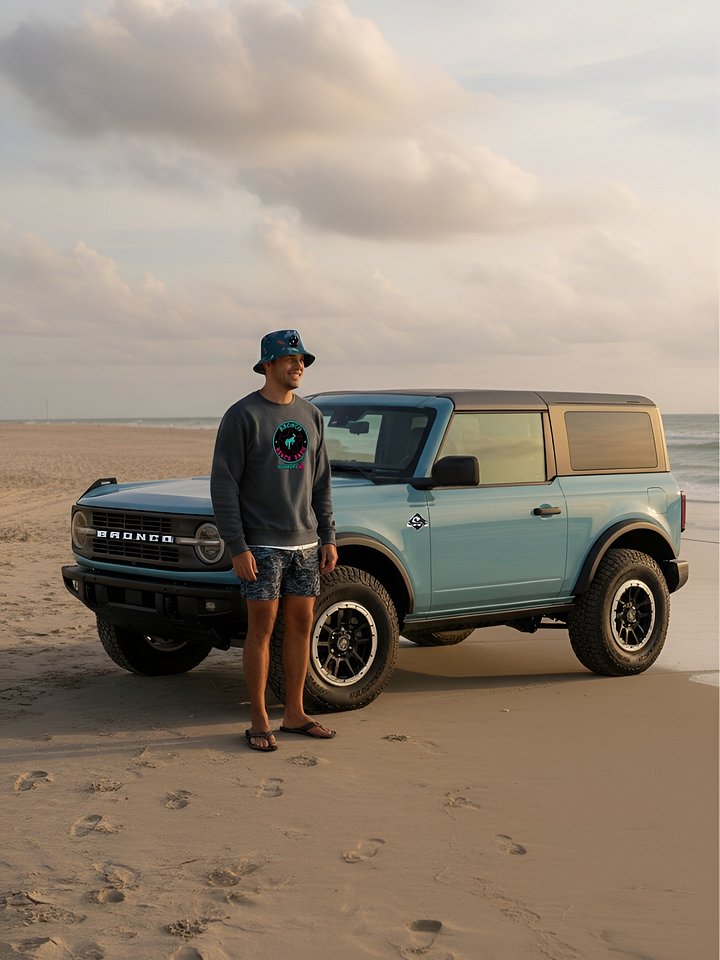 2025 Bronco Beach Bash Ocean City / Destination Bigfoot Bronco Collab | All-Over Print Reversible Retro Bucket Hat product image (1)