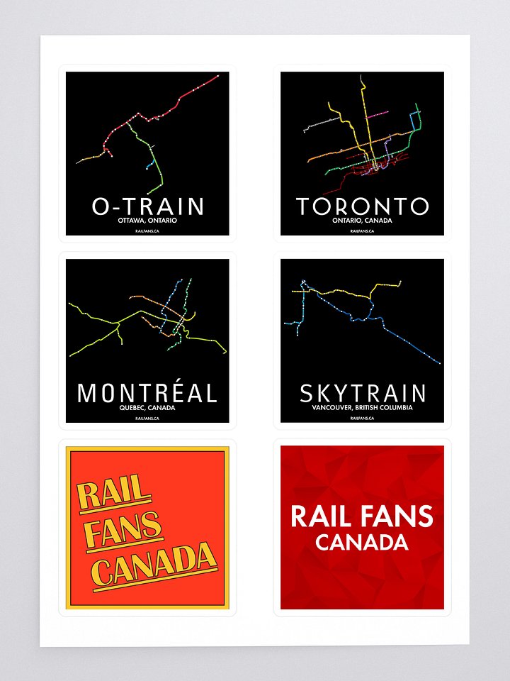 The Rail Fans Canada Map and Logo Stickers Collection product image (1)