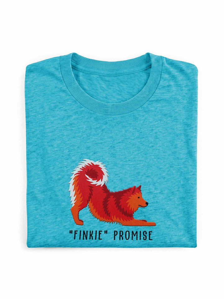 Finkie Promise T-Shirt(Embroidered) of a Finnish Spitz(Red) product image (1)