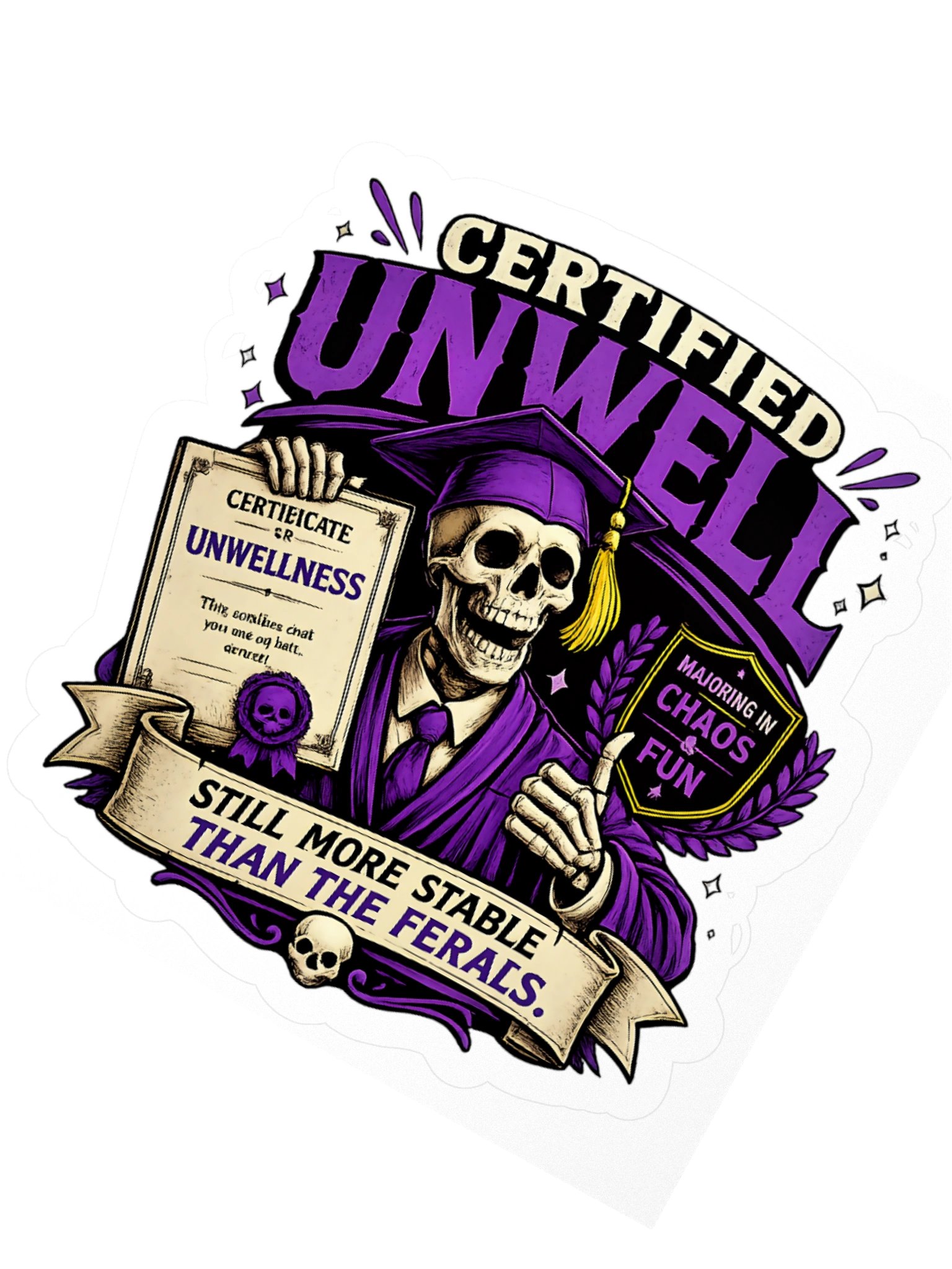 ''Certified Unwell'' Kiss Cut Stickers product image (4)