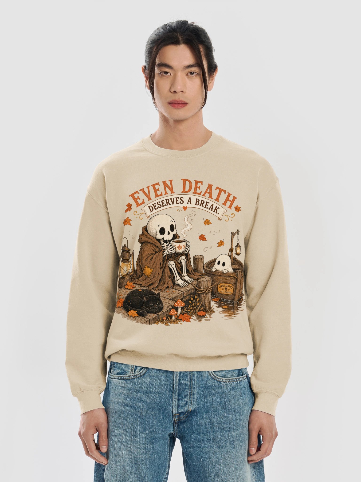 Even Death Deserves a Break Halloween Crewneck product image (69)