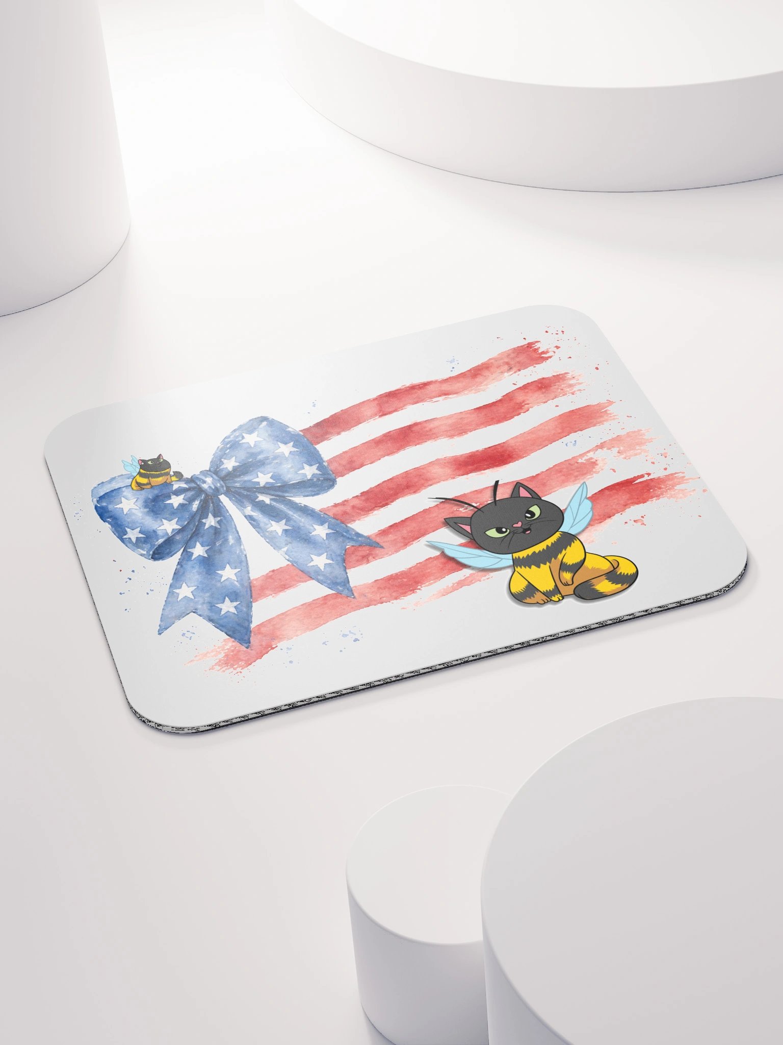 Patriotic Bee Cat Mouse Pad product image (4)