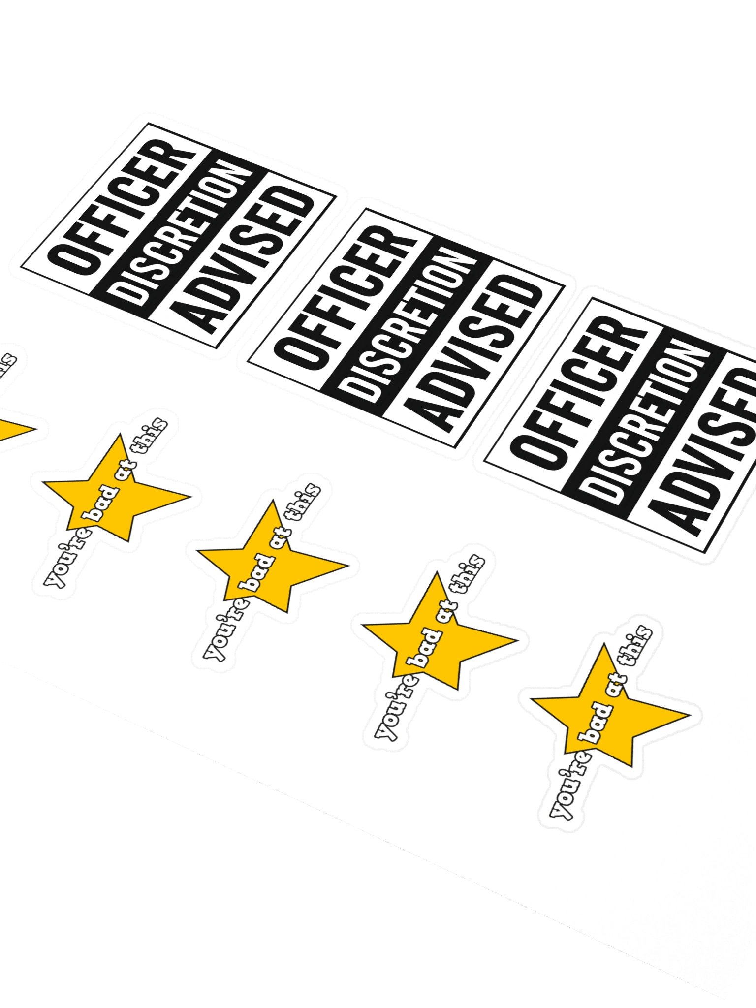 Officer Discretion Advised Sticker Sheet product image (2)