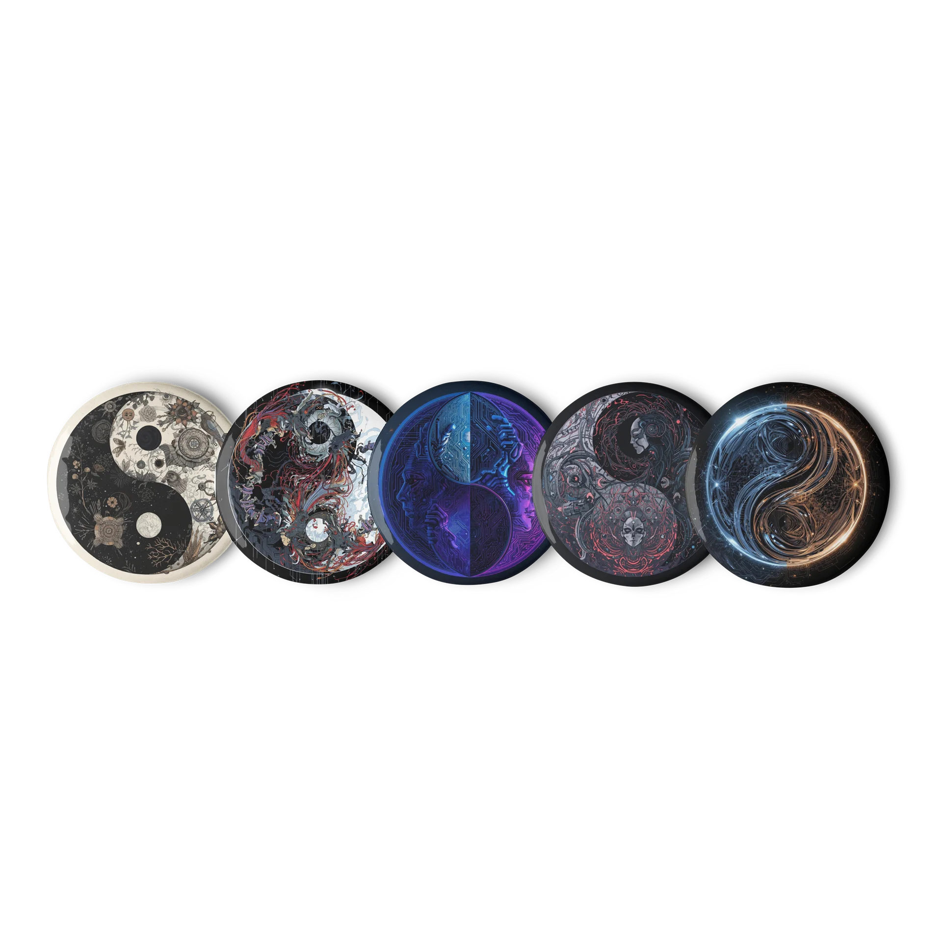 Cosmic Balance Art Pins (set 5) – Abstract Yin & Yang Collection product image (1)