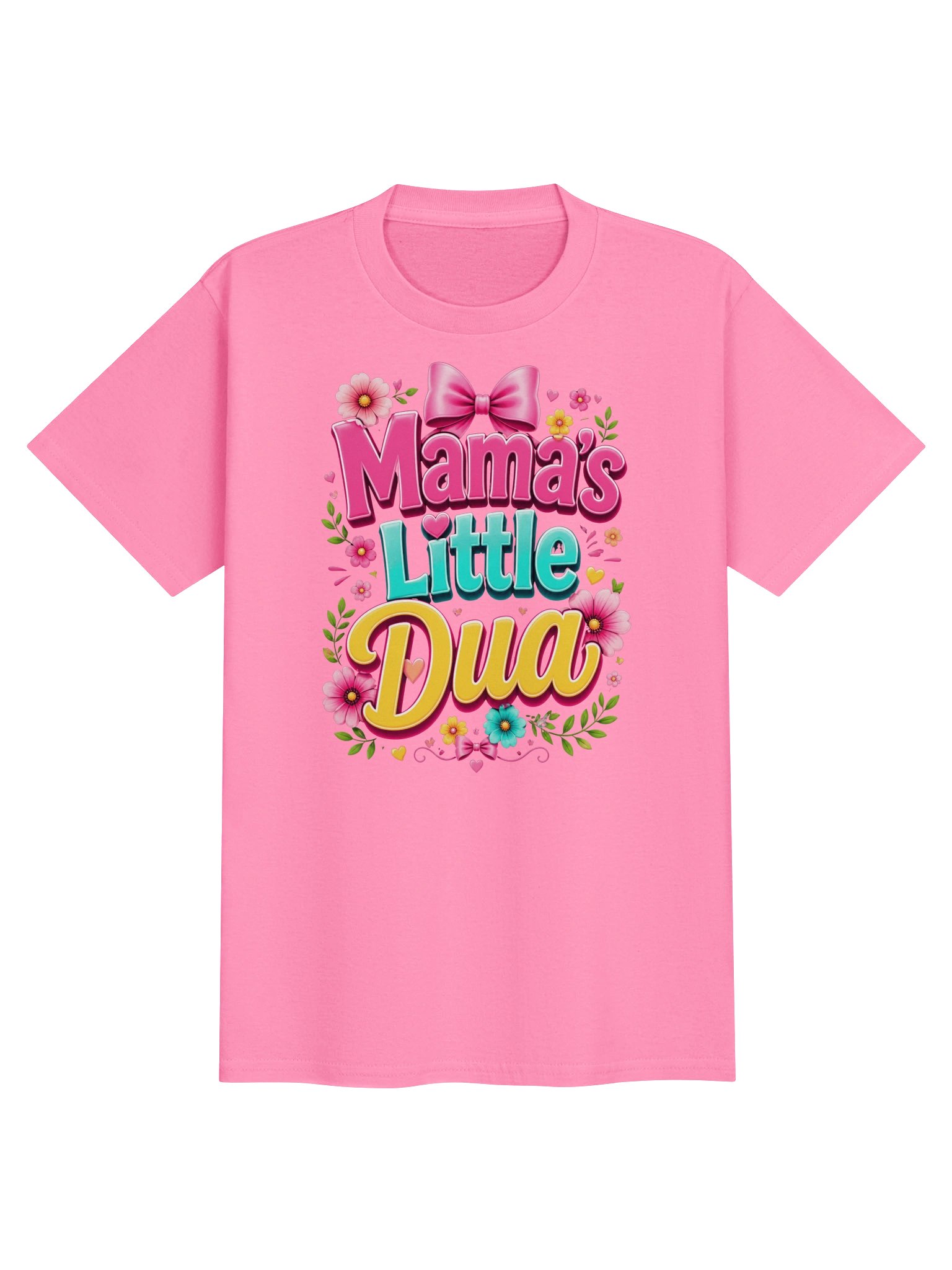 Mama's Little Dua Kids T-Shirt | Floral Islamic Tee for Girls product image (1)