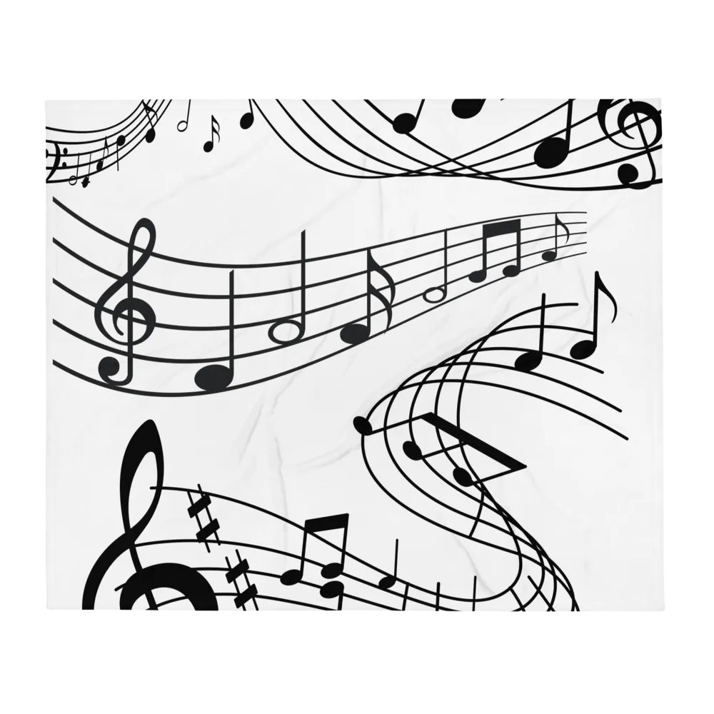 Musical Notes Pattern Design Throw Blanket product image (2)