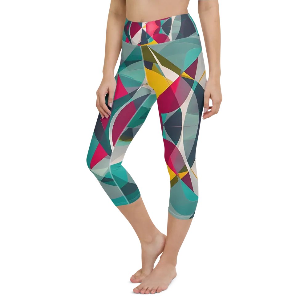Abstract Lithographic Pattern Design Yoga Capri Legging - V9 product image (8)