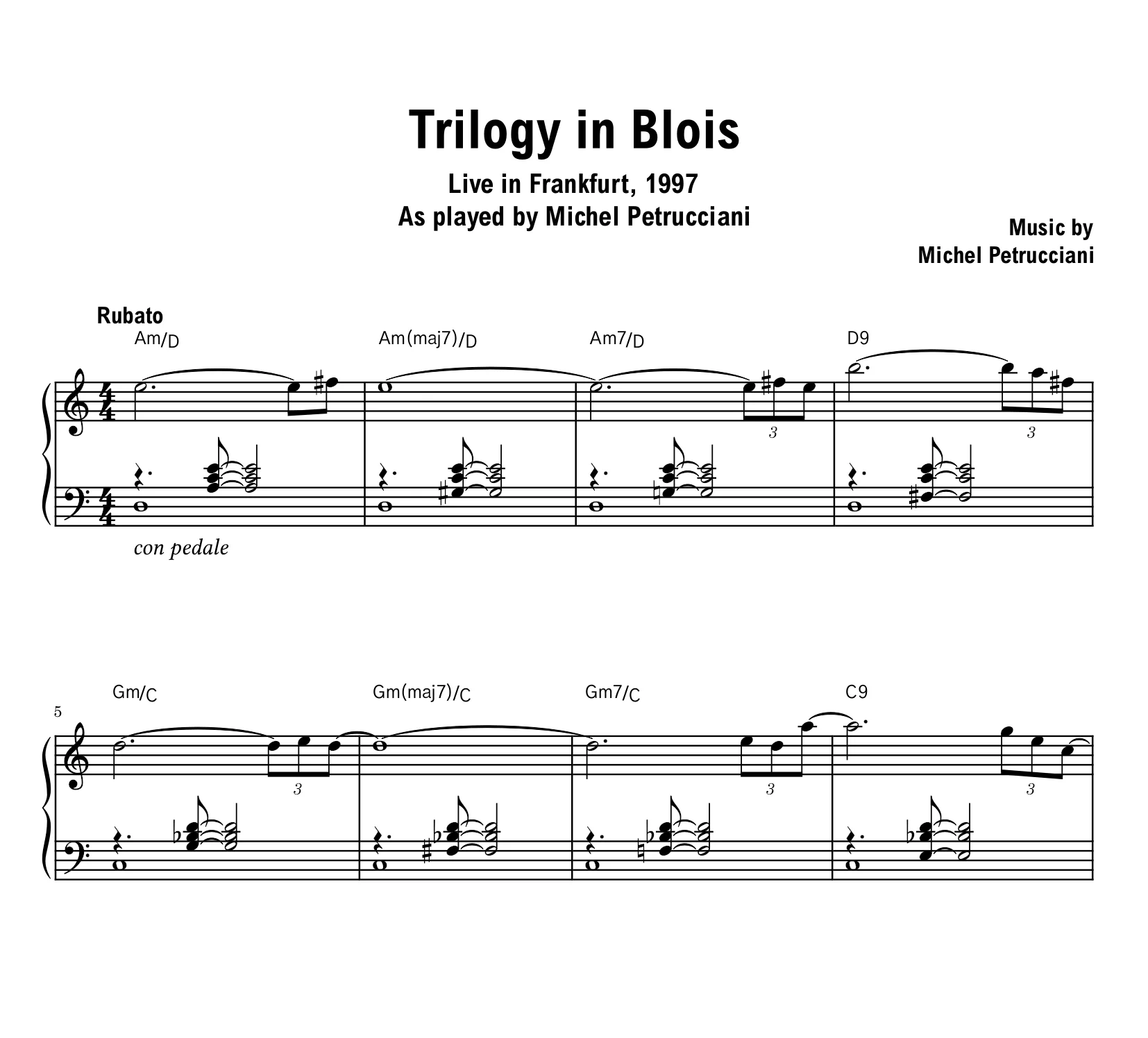 Michel Petrucciani - Trilogy In Blois (Frankfurt) - Sheet music (PDF) product image (1)