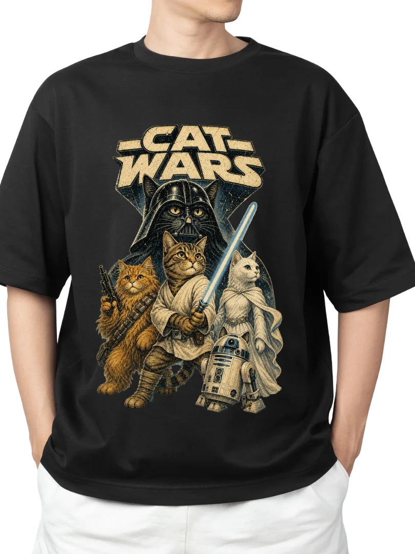 Bring a playful twist to your wardrobe with this fun Cat Wars Vintage T-Shirt! product image (2)