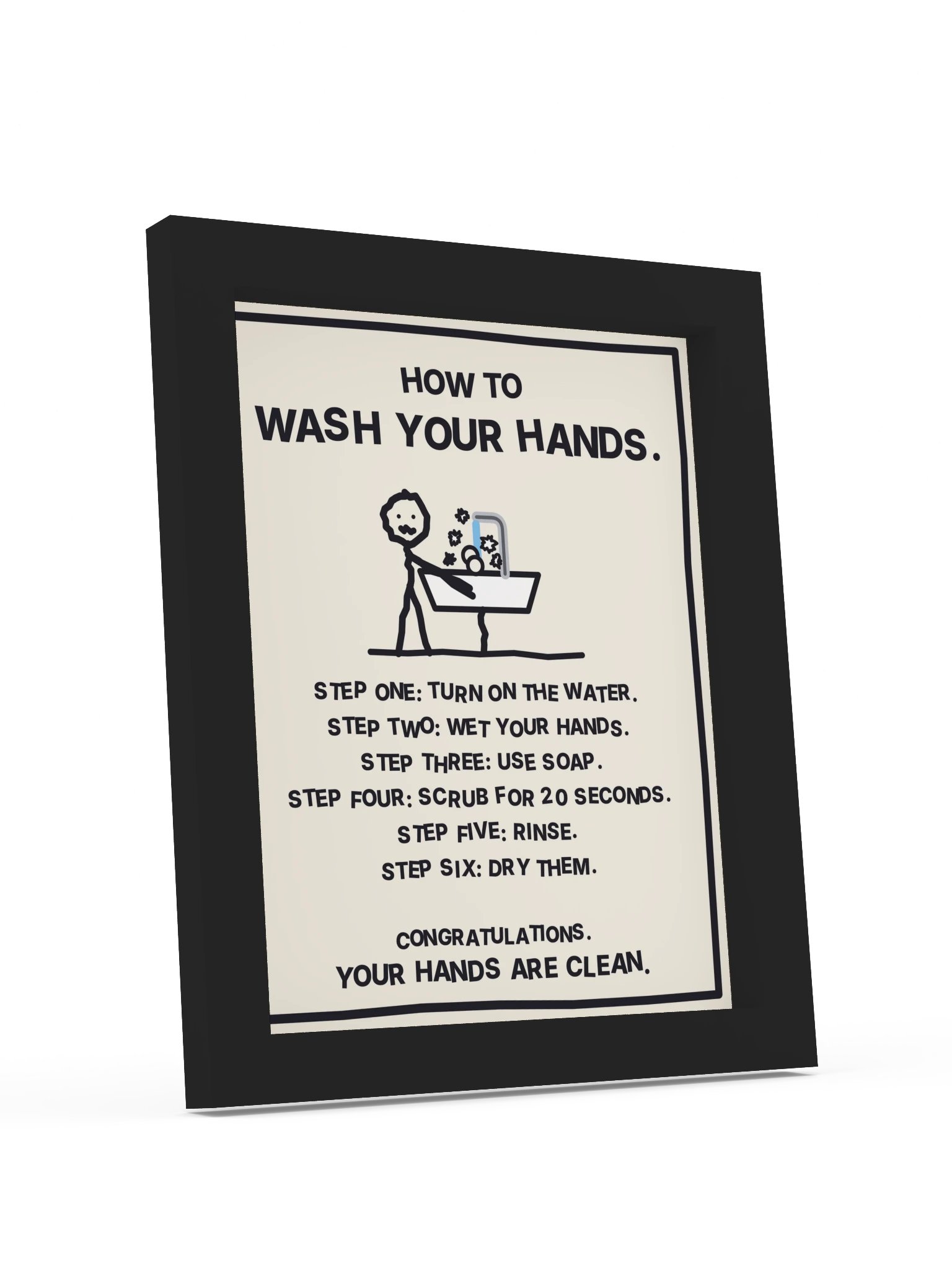 How to Wash Your Hands (Framed Bathroom Sign) product image (7)