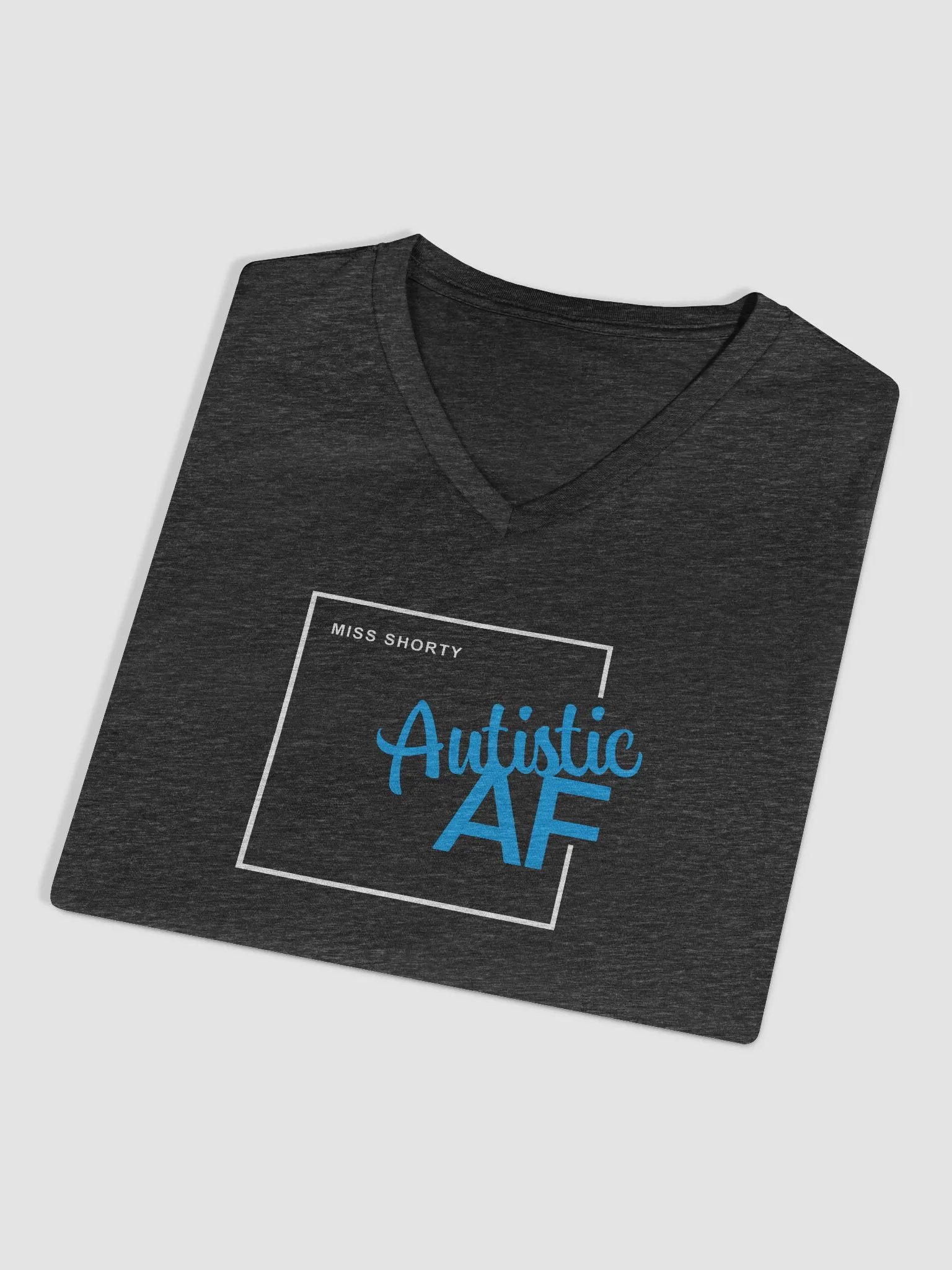 Autistic AF V Neck Tee - Blue Dark product image (3)