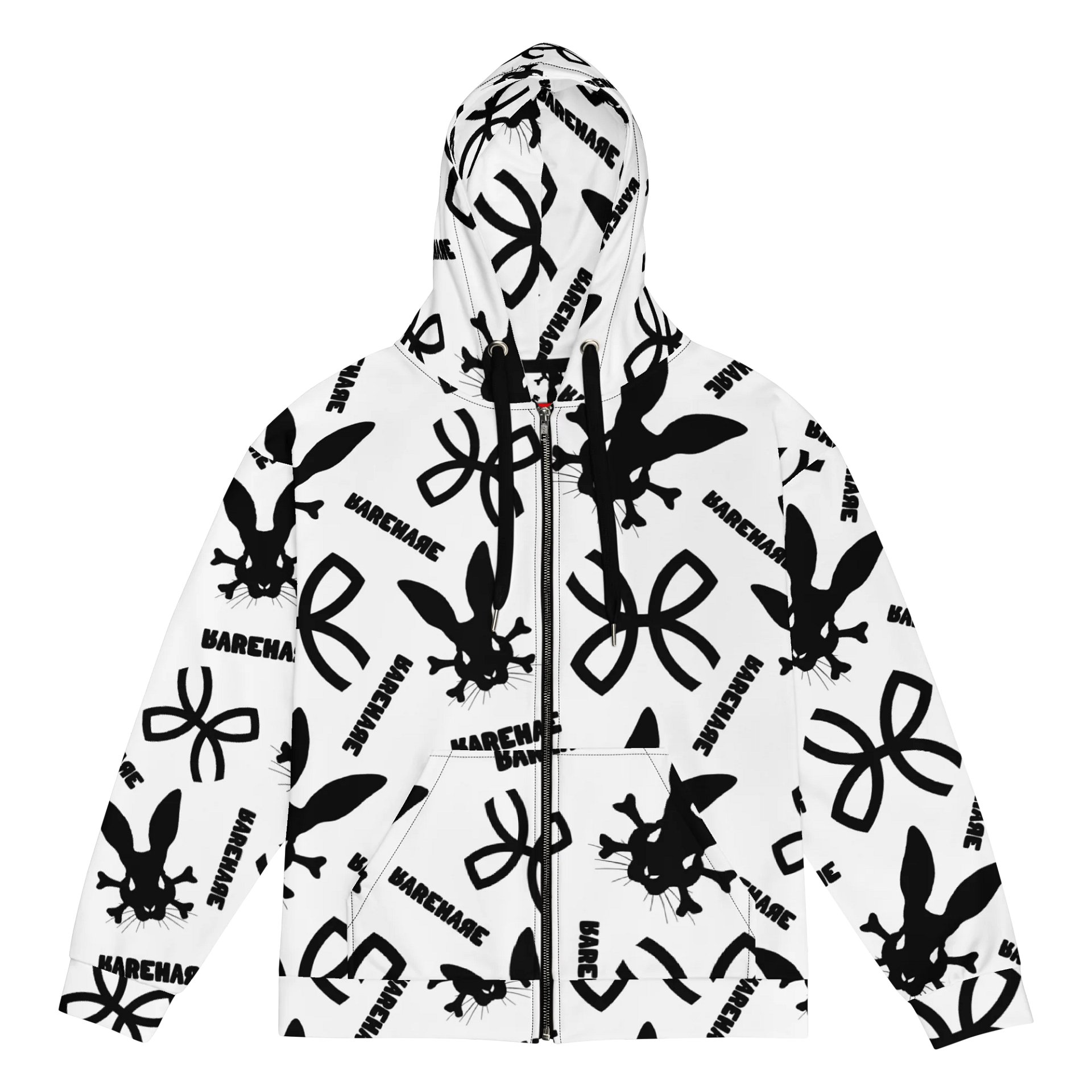 RAREHARE - X patt Signature White Zip Hoodie product image (1)