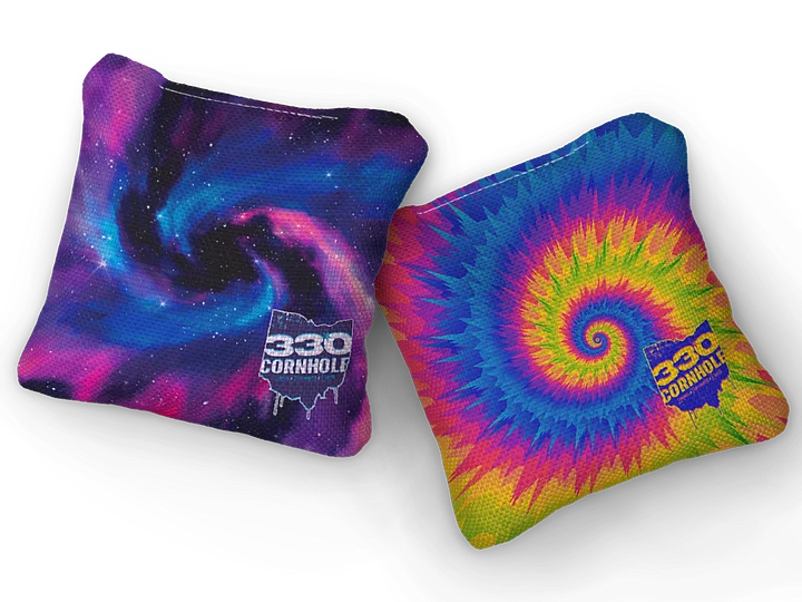 330 Cornhole Tie Dye Galaxy Premium All Weather Cornhole Bags QTY 8 product image (1)