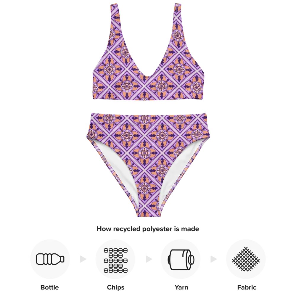Detailed Symmetrical Pattern High Waisted Bikini product image (4)