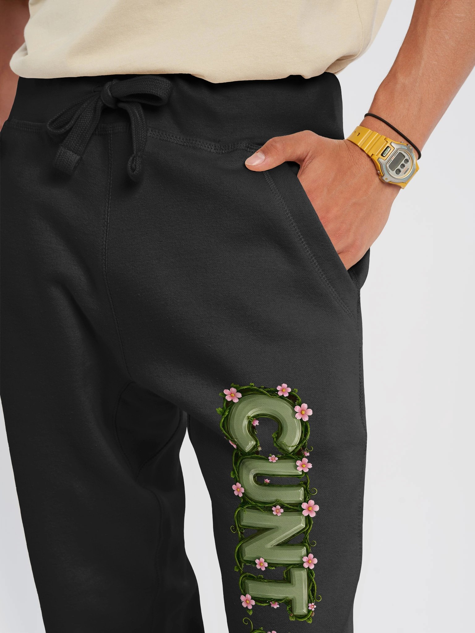 [CUNT SHIRE] Fleece Joggers -Green Logo- product image (4)