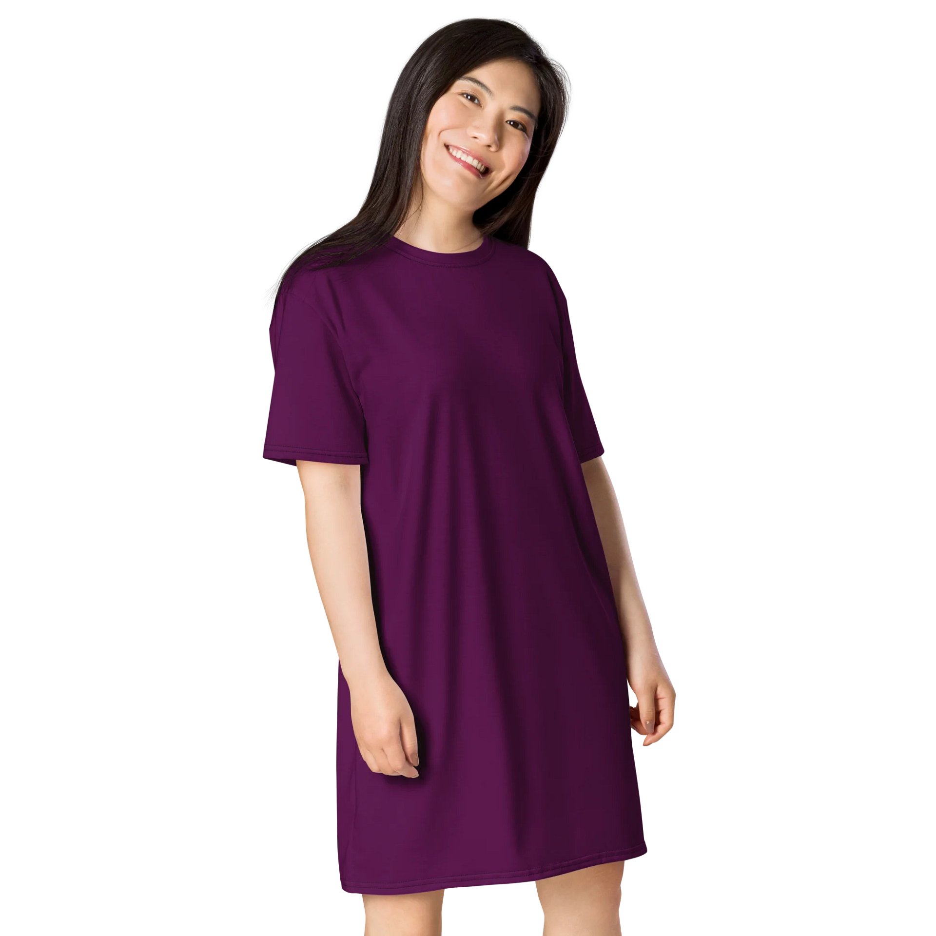 Oversized T-Shirt Dress - Luxurious Tyrian Purple, Sizes 2XS-6XL product image (4)