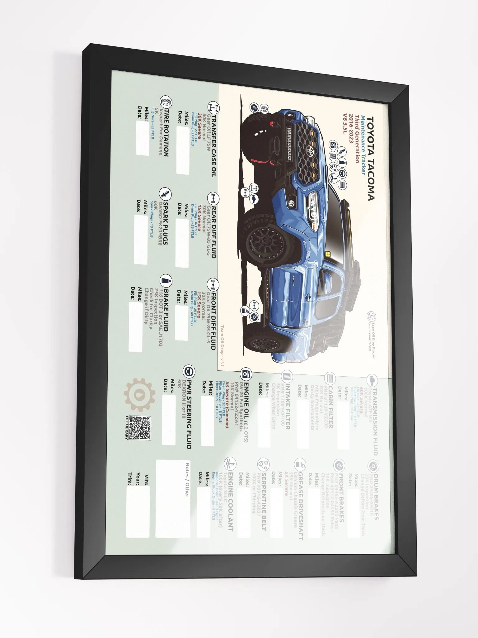 3RD GEN MAINTENANCE TRACKER V1.1 - Blue (Framed) product image (4)
