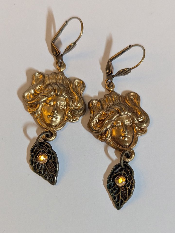 Art Nouveau Victorian Woman Earrings product image (1)