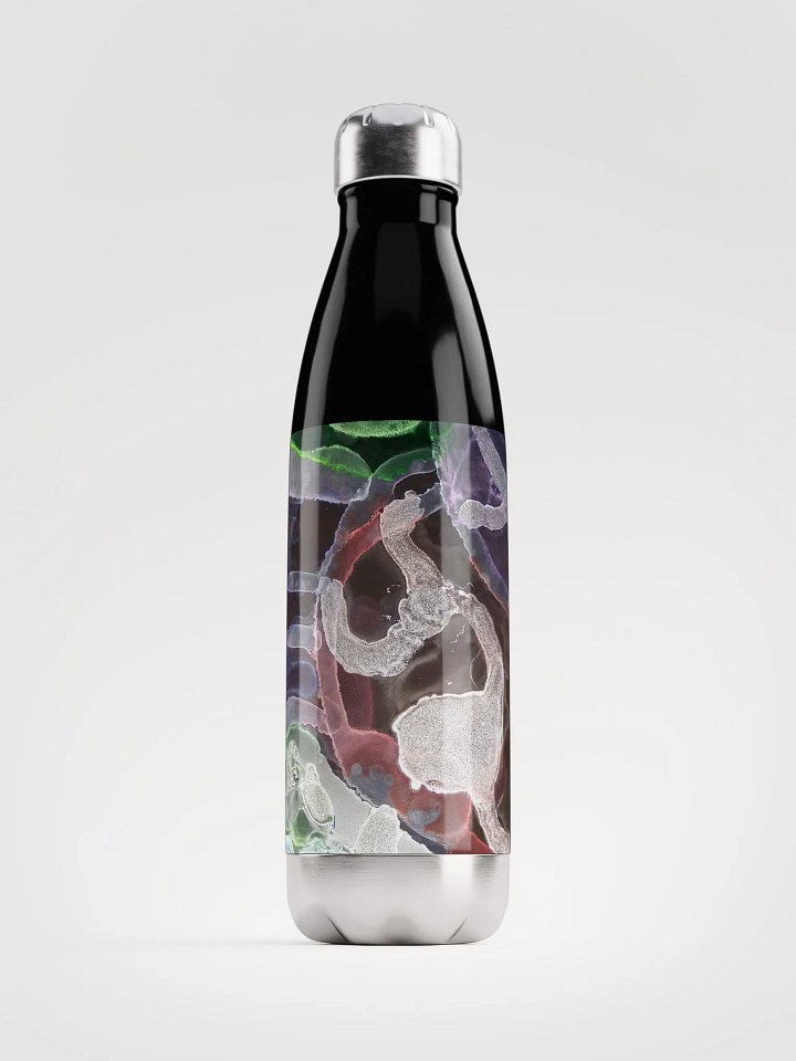 Flowing Colors Stainless Steel Water Bottle Sugar Skulls Dia de Lost Muertos Ink ARt product image (1)