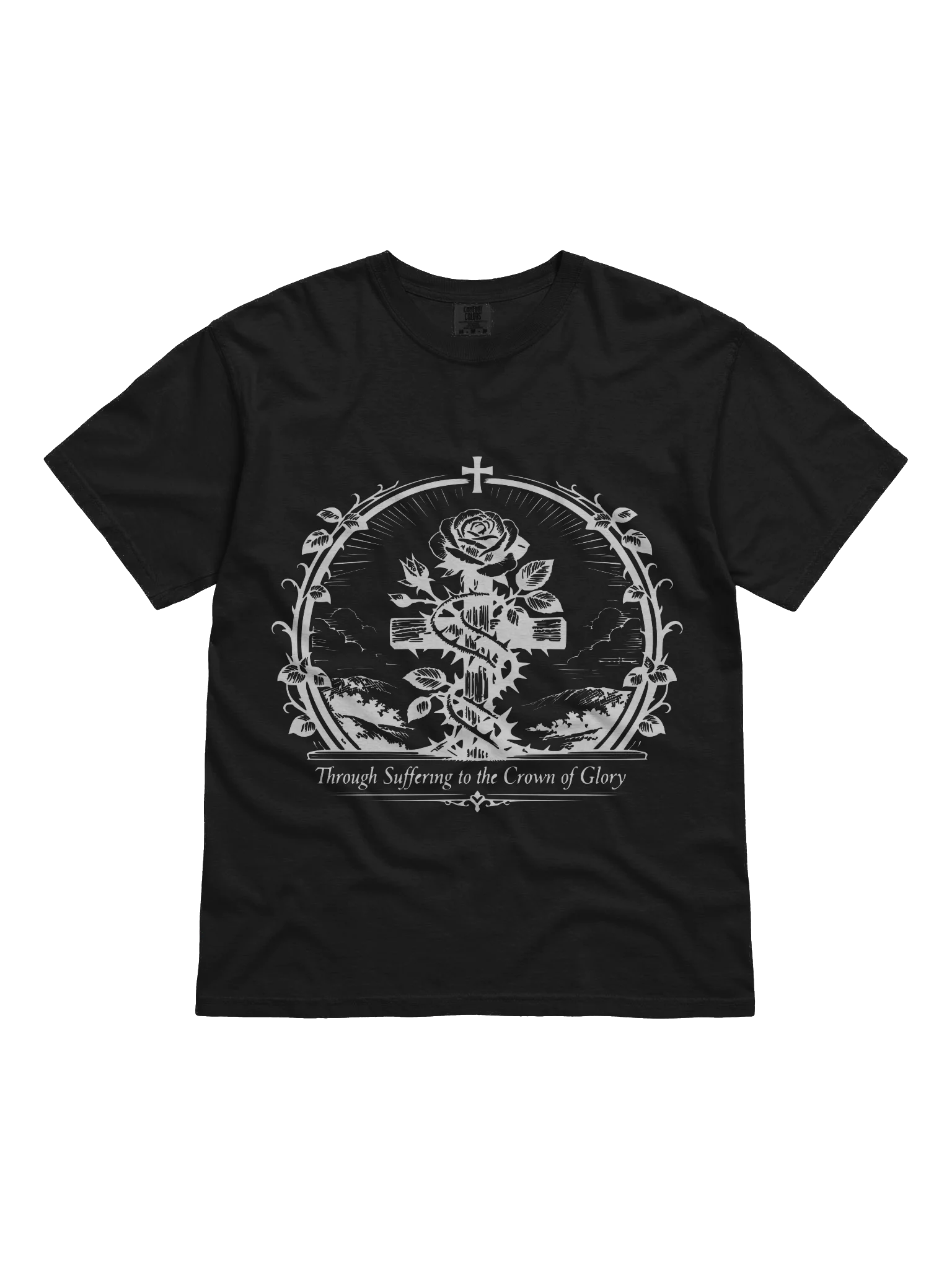 Rose and Thorns (White On Black/Color) (QR on Back) product image (1)